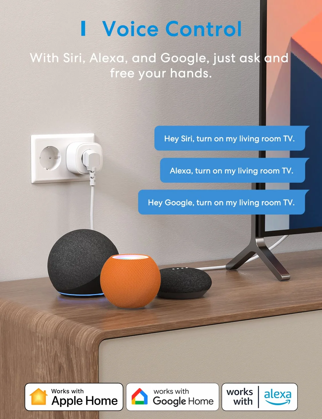 Meross Smart Plug WiFi 16A 3840W kompatybilny z Apple HomeKit, Alexa, Google Assistant, SmartThings Pakiet 4