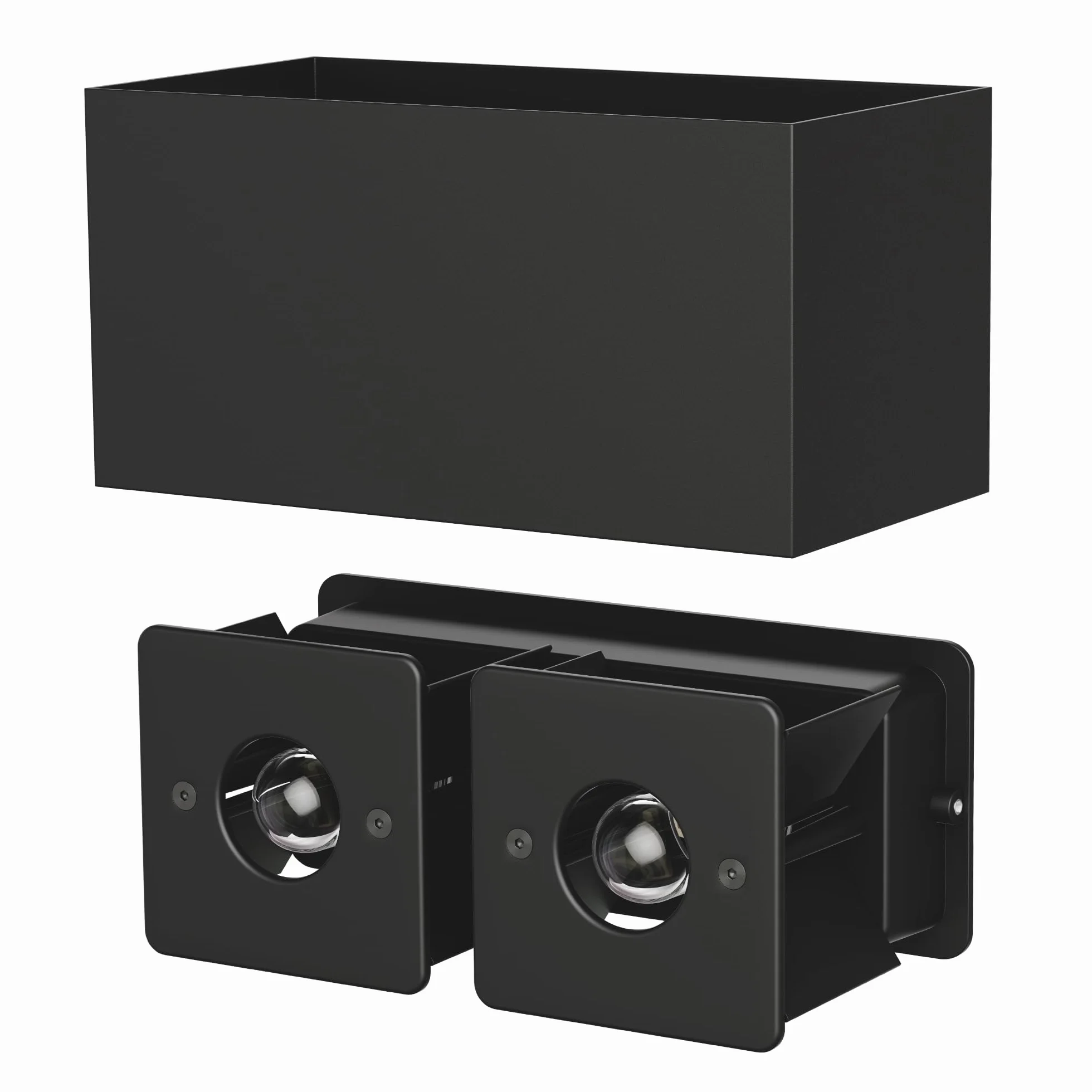 ledscom.de Lampa ścienna CUBEL na zewnątrz, IP65, góra/dół, czarny mat, kątowa, 2x G9 maks. 10W