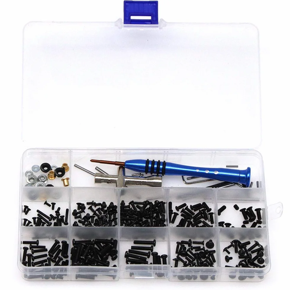 DollaTek Zestaw ?rub RC Box Tool Bolt Swing Naprawa ?ruby Box do Weili 1/14 144001 RC Auto