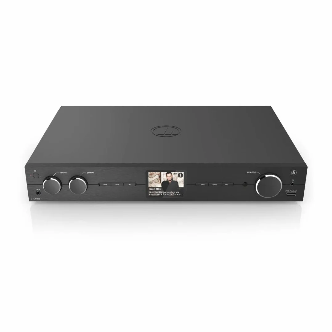Hama Tuner HiFi DIT2006BT z radiem internetowym, DAB/DAB+, Bluetooth (tuner HiFi z radiem internetowym, radio cyfrowe/FM, Wi-Fi, odbiornik stereo Spotify, pilot zdalnego sterowania, USB/AUX, budzik)