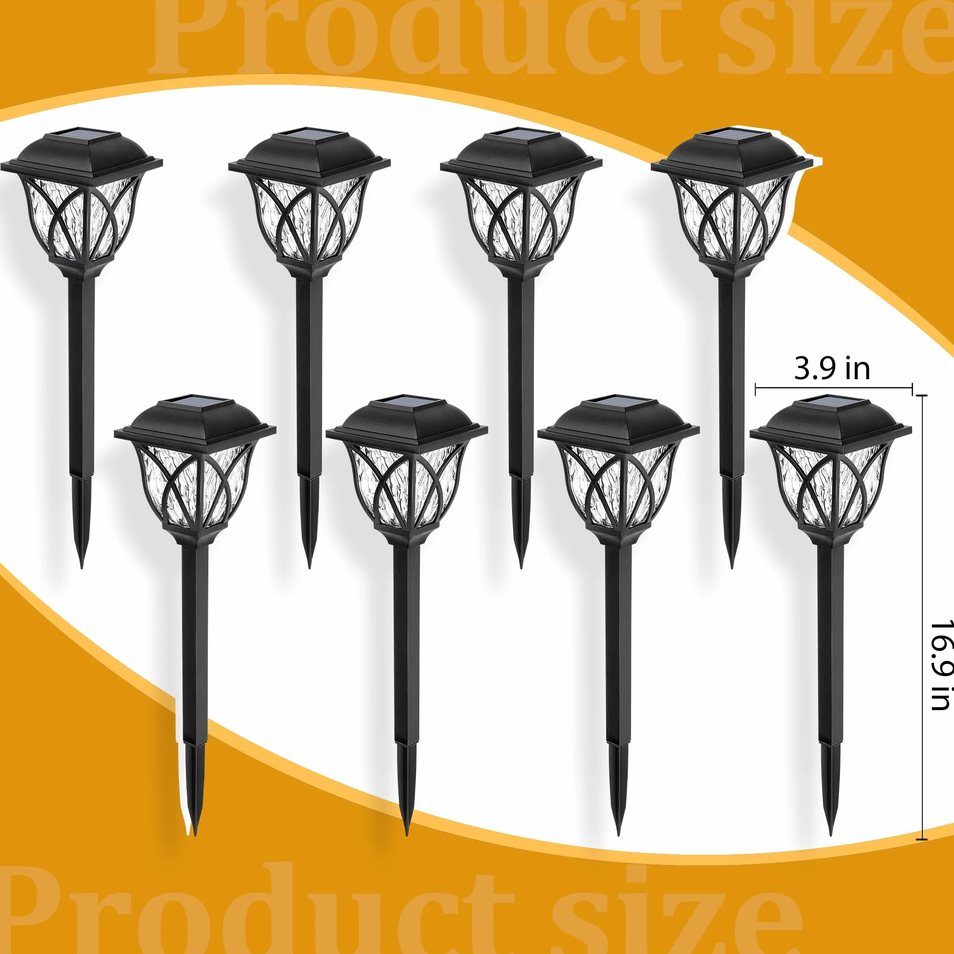 GIGALUMI 6 szt. solarnych lamp solarnych LED, wodoodporna, na podwórko, taras, krajobraz, podjazd (ciepła biel)