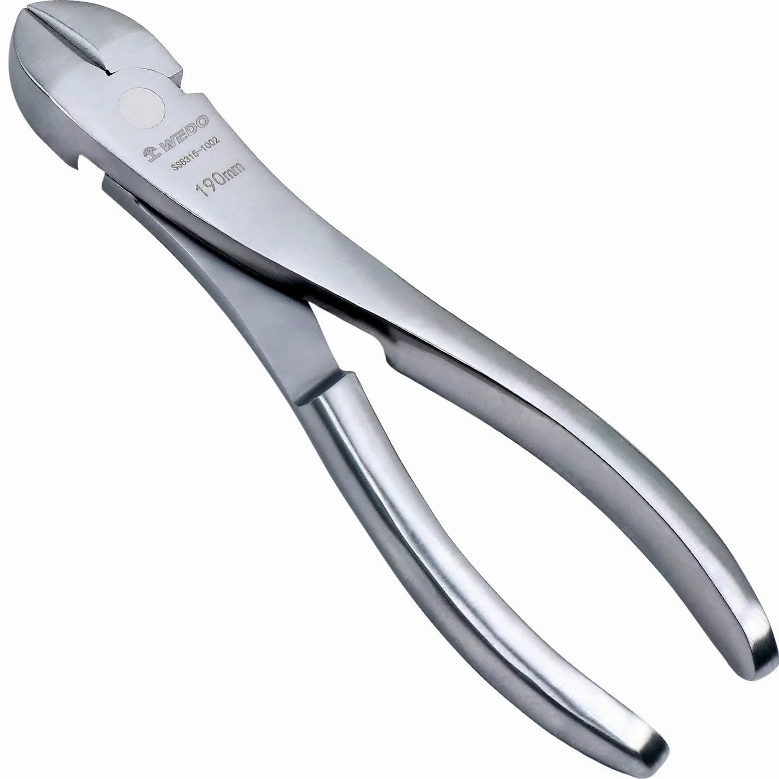 WEDO Szczypce tnące ukośne z kątową głowicą, szczypce boczne ze stali nierdzewnej 18 cm, przecinak do drutu, odporne na korozję, odporne na rdzę, trwałe, powierzchnia bez chromu, długość 15 cm