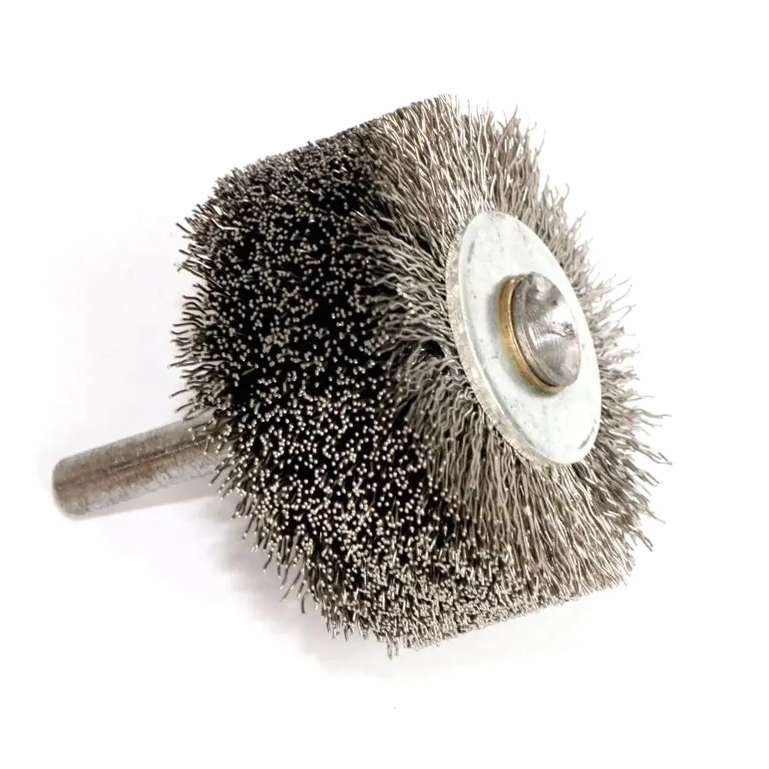 Stainless steel brush, wire brush， 2" cala szeroka tarcza druciana szczotka Conflex do wiertarek okrągły trzonek stalowy drut karbowany 2" średnica 0,0118"(5pcs)