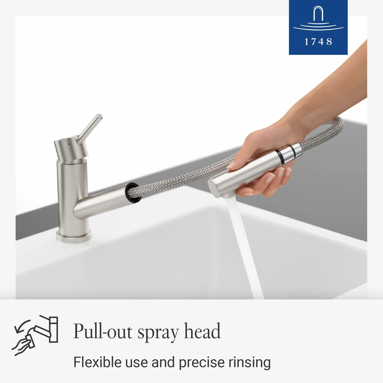 Villeroy & Boch Como Shower jednouchwytowa bateria zlewozmywakowa stal szlachetna masywna 925200LC