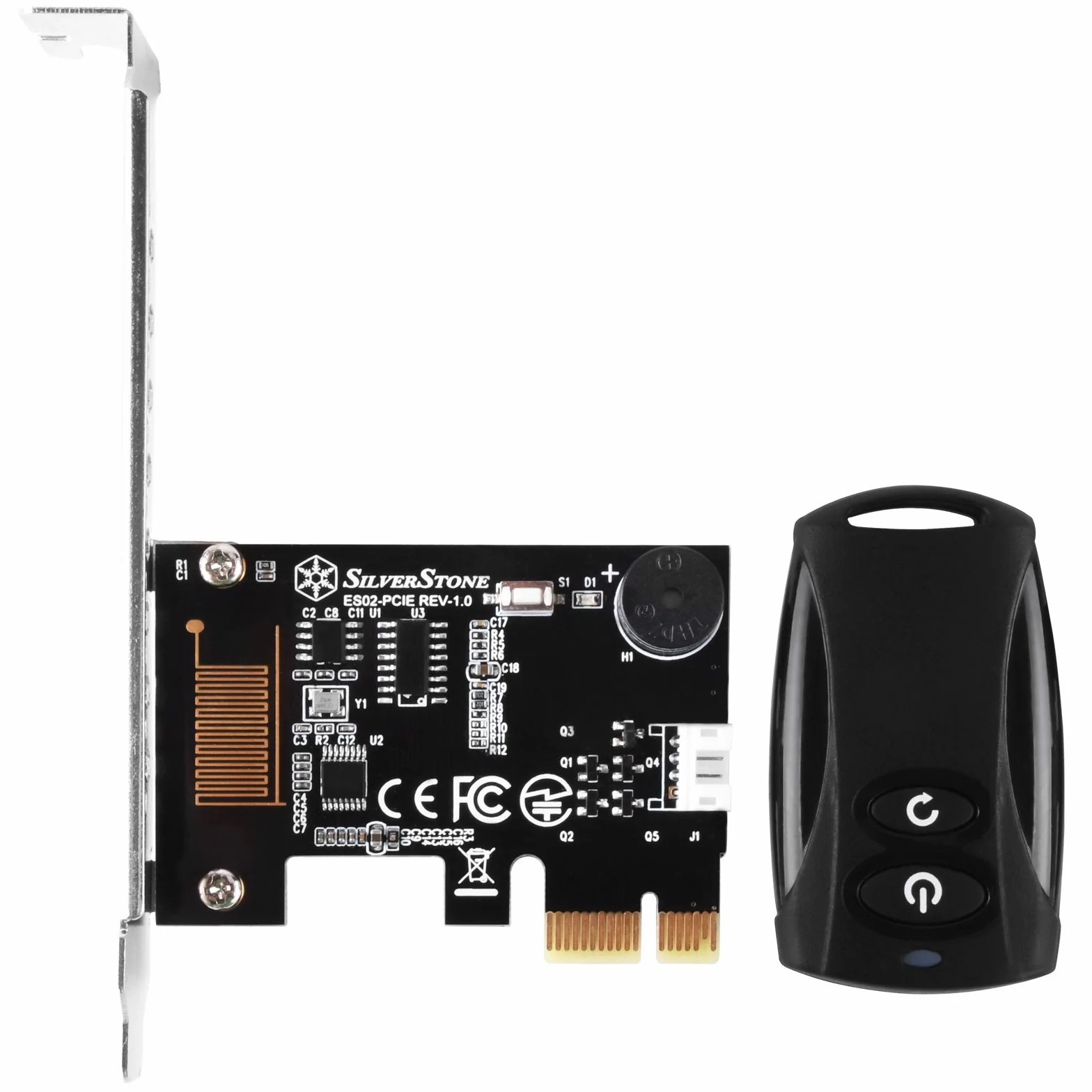 SilverStone SST-ES02-PCIe - 2.4G pilot zdalnego sterowania do PC Power/Reset, wbudowany głośnik PC, PCIe
