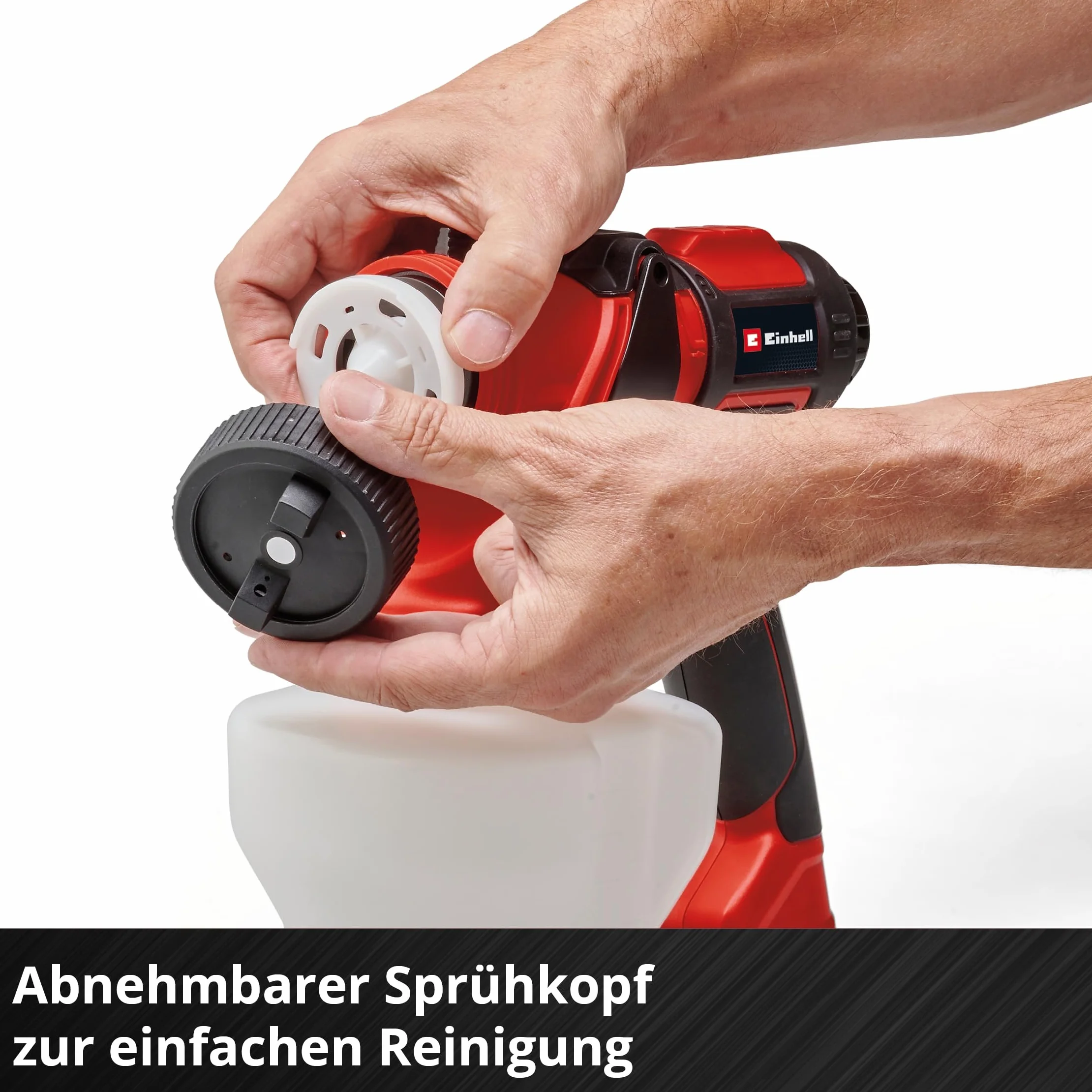 Einhell TE-SY Bezprzewodowy opryskiwacz farb 18/90 Li-Solo Power X-Change (18 V, przepływ 1000 ml/min, zbiornik 1200 ml, regulowany przepływ powietrza/ilość farby z akcesoriami, bez baterii)