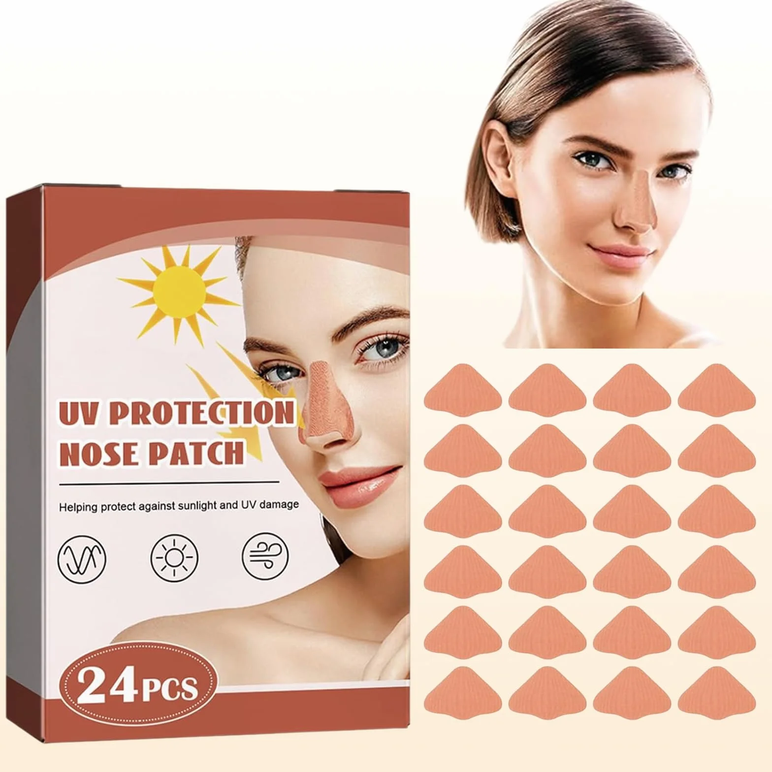 Ochrona nosa, ochrona przed promieniowaniem UV, plastry na nos, ochrona przed słońcem, 24 sztuki