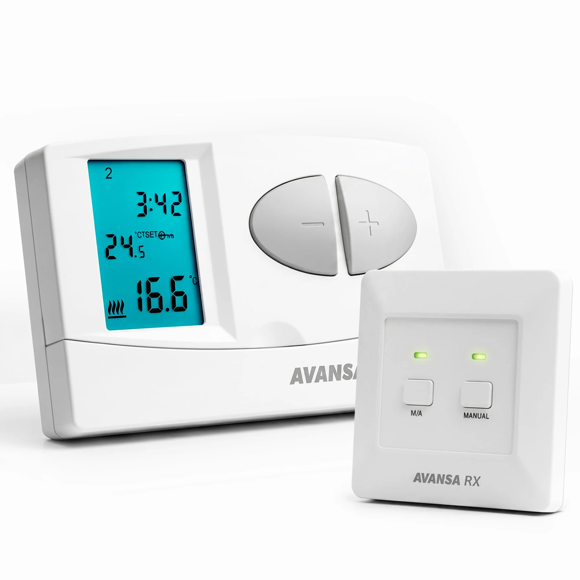 AVANSA 2007 TX programowalny radiowy termostat pokojowy – bezprzewodowy termostat tygodniowy do ogrzewania i chłodzenia – 24-230 V regulator ogrzewania z odbiornikiem