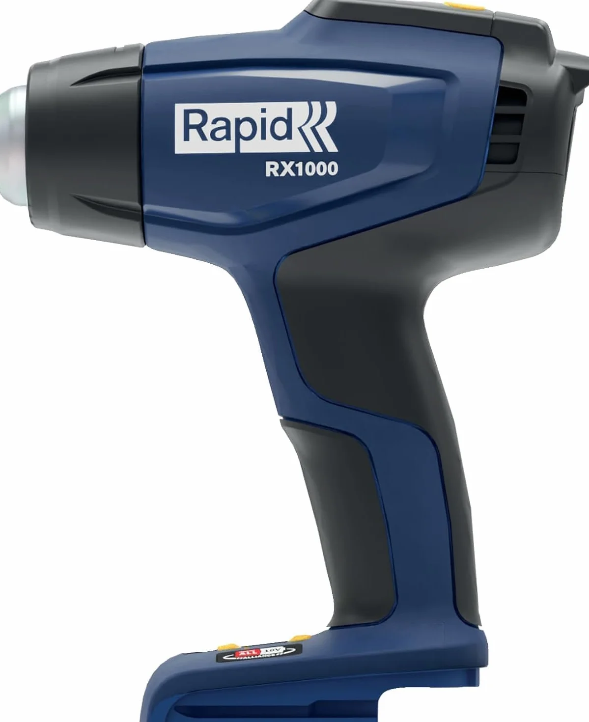 Rapid, Bezprzewodowa Opalarka Elektryczna Rapid RX1000, Akumulator 18 V, Regulacja Temperatury do 550°C, Wyświetlacz LCD, Szybkie Nagrzewanie, Bezpieczny Demontaż Dyszy, Zestaw Bez Baterii