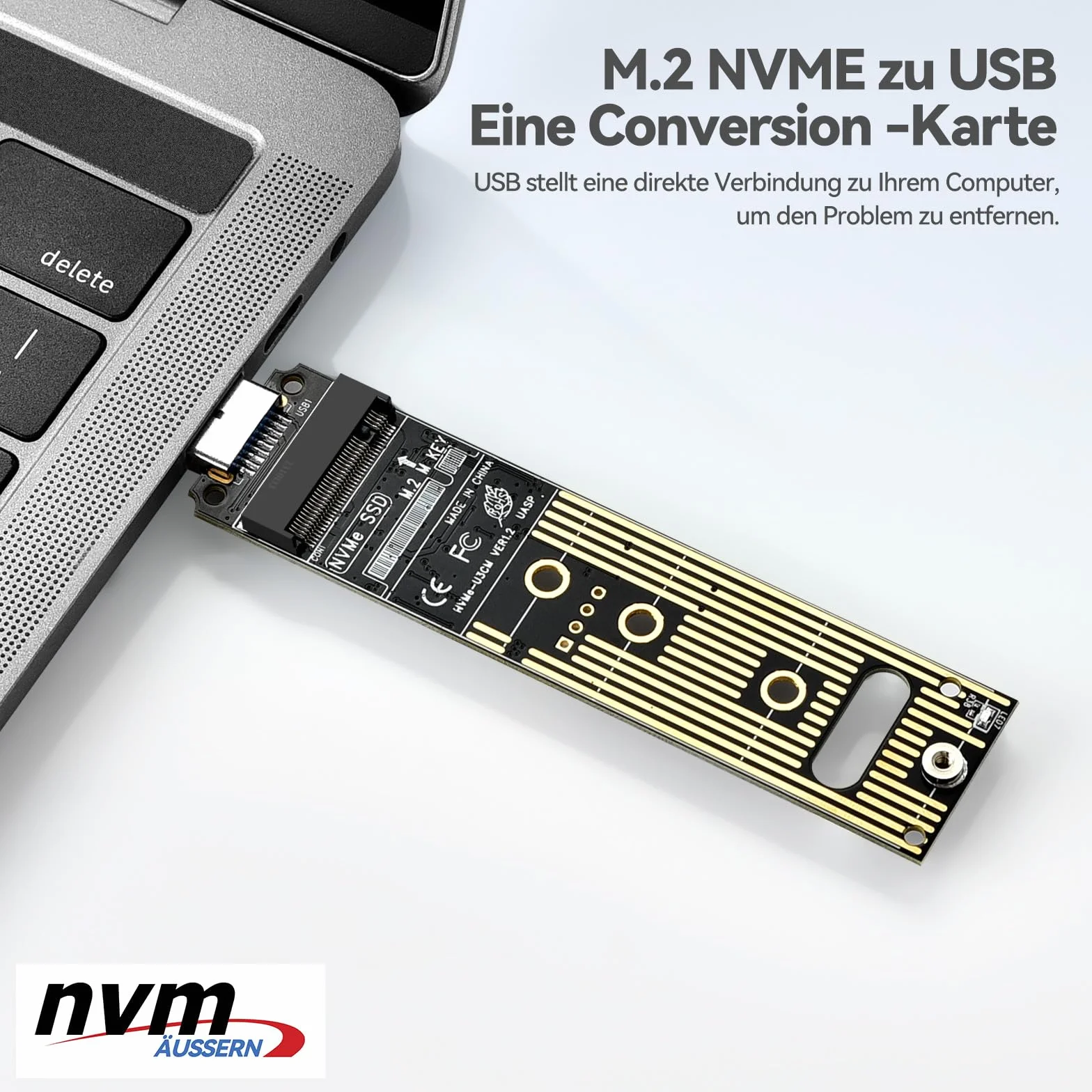 ELUTENG Karta Adaptera M.2 NVMe Na USB 3.1 Typu A, 10 Gb/s, Konwerter Czytnik PCIe SSD, Obsługa Klucza M 2230, 2242, 2260, 2280