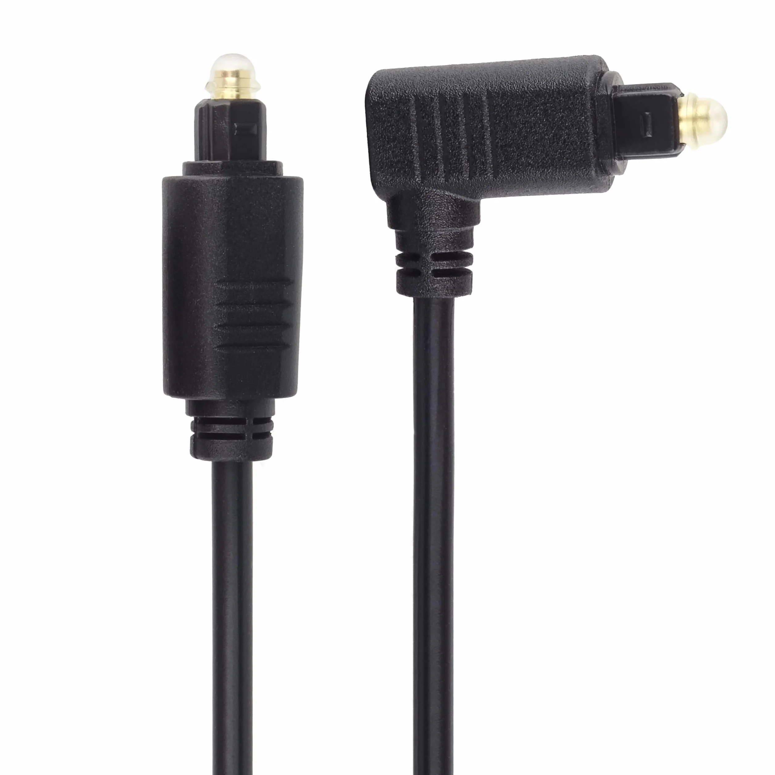 PremiumCord Kabel Audio Toslink Kątowy 2m Męski Na Męski 90° Cyfrowy Pozłacany Czarny