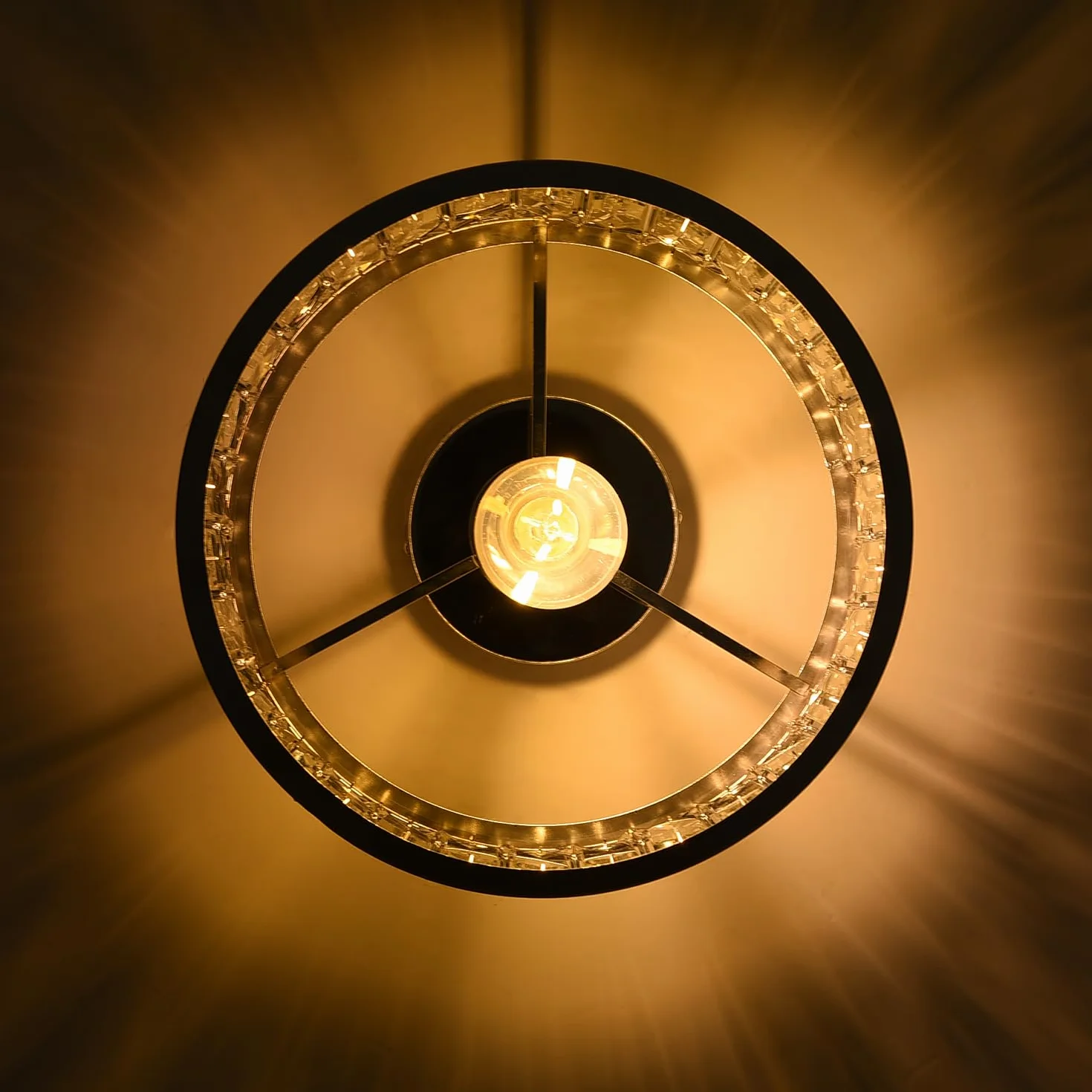 ANWIO Srebrna lampa sufitowa przemysłowa E27 nowoczesny żyrandol Ø270mm