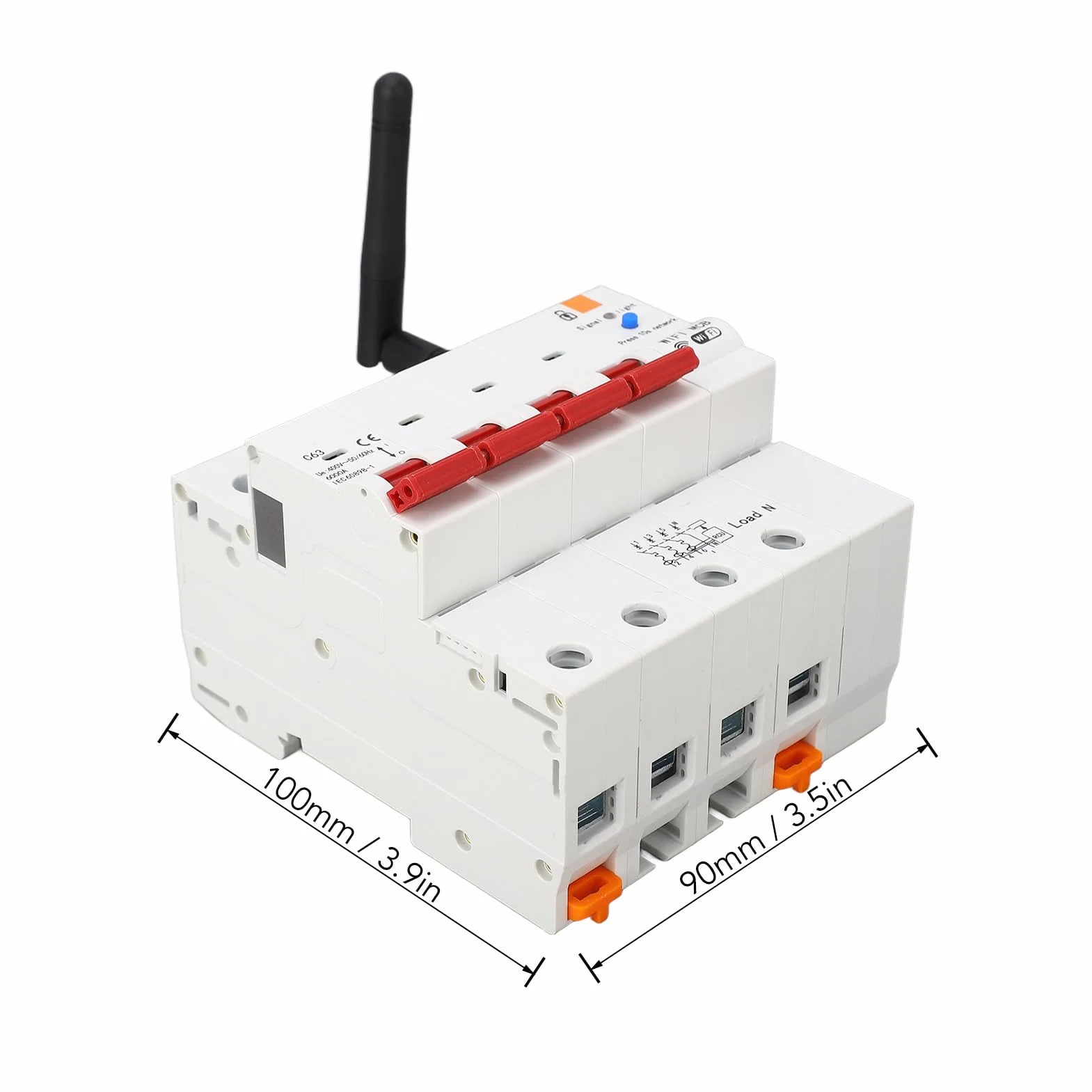 4P WiFi Przerywacz 63A AC400V 50/60HZ Funkcja Pomiaru Czasu Zdalnego Sterowania Przełącznik Pomiaru Energii Elektrycznej dla Domu, Szkoły, Biura