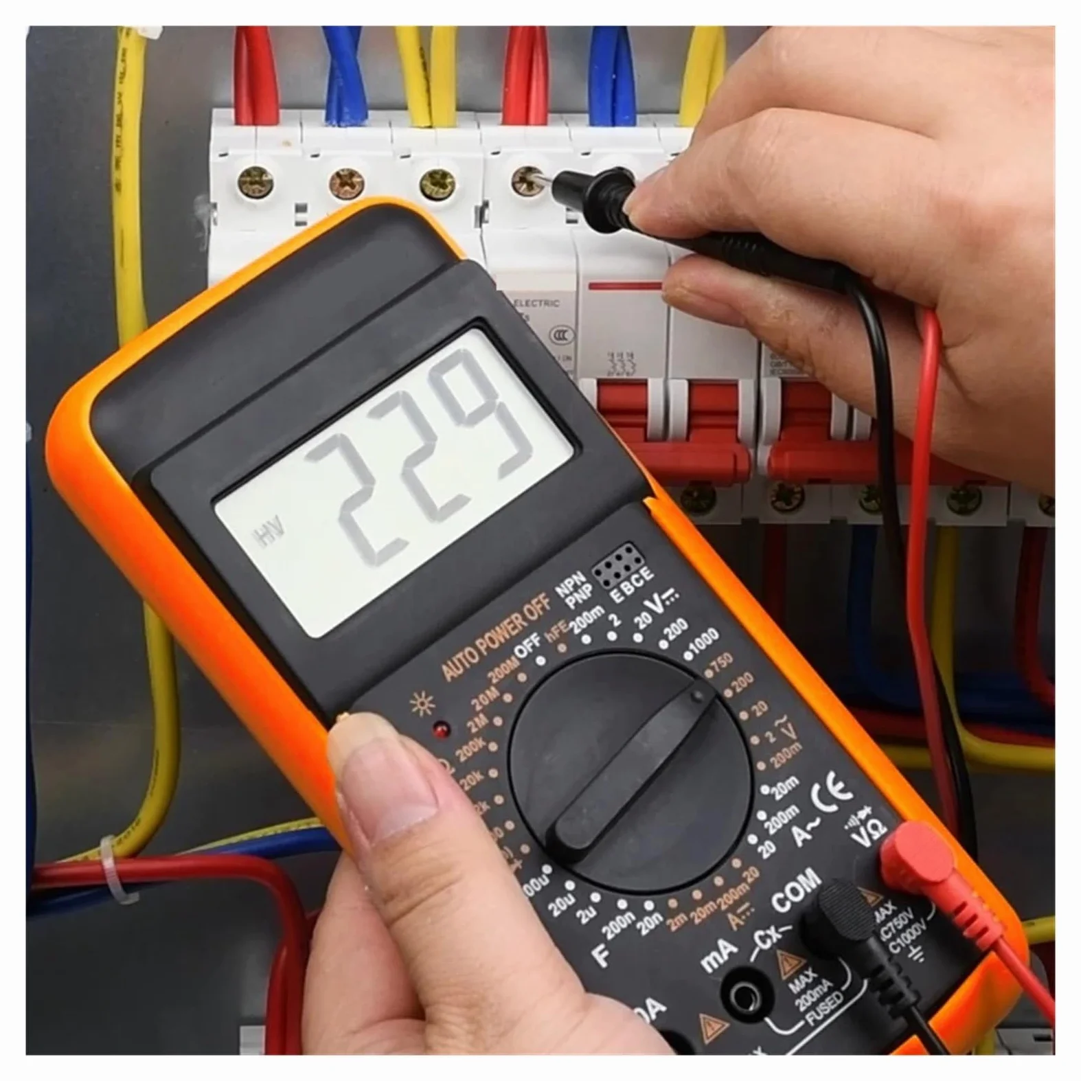 Tester Multimetru Multimetr Cyfrowy DC AC Multimetr Tester Pojemności Ręczny Zakres Woltomierz True RMS Tester Próbnik Elektroniczny Narzędzie Dla Elektryków Precyzja Bezpieczny(116)