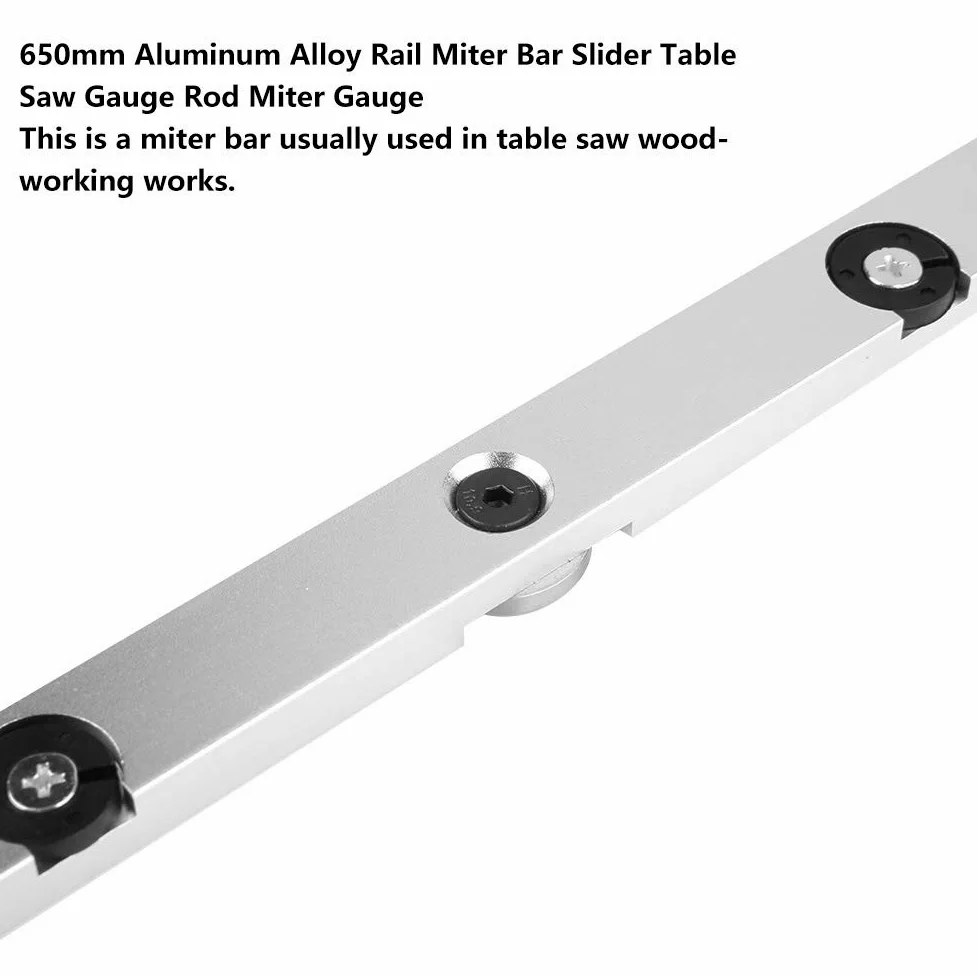 Pręt ukośny szyny 650 mm, prowadnica ukośna ze stopu aluminium Piła stołowa Pręt pomiarowy Narzędzie do obróbki drewna do budowy różnych przyrządów, regulowana prowadnica ze stali nierdzewnej