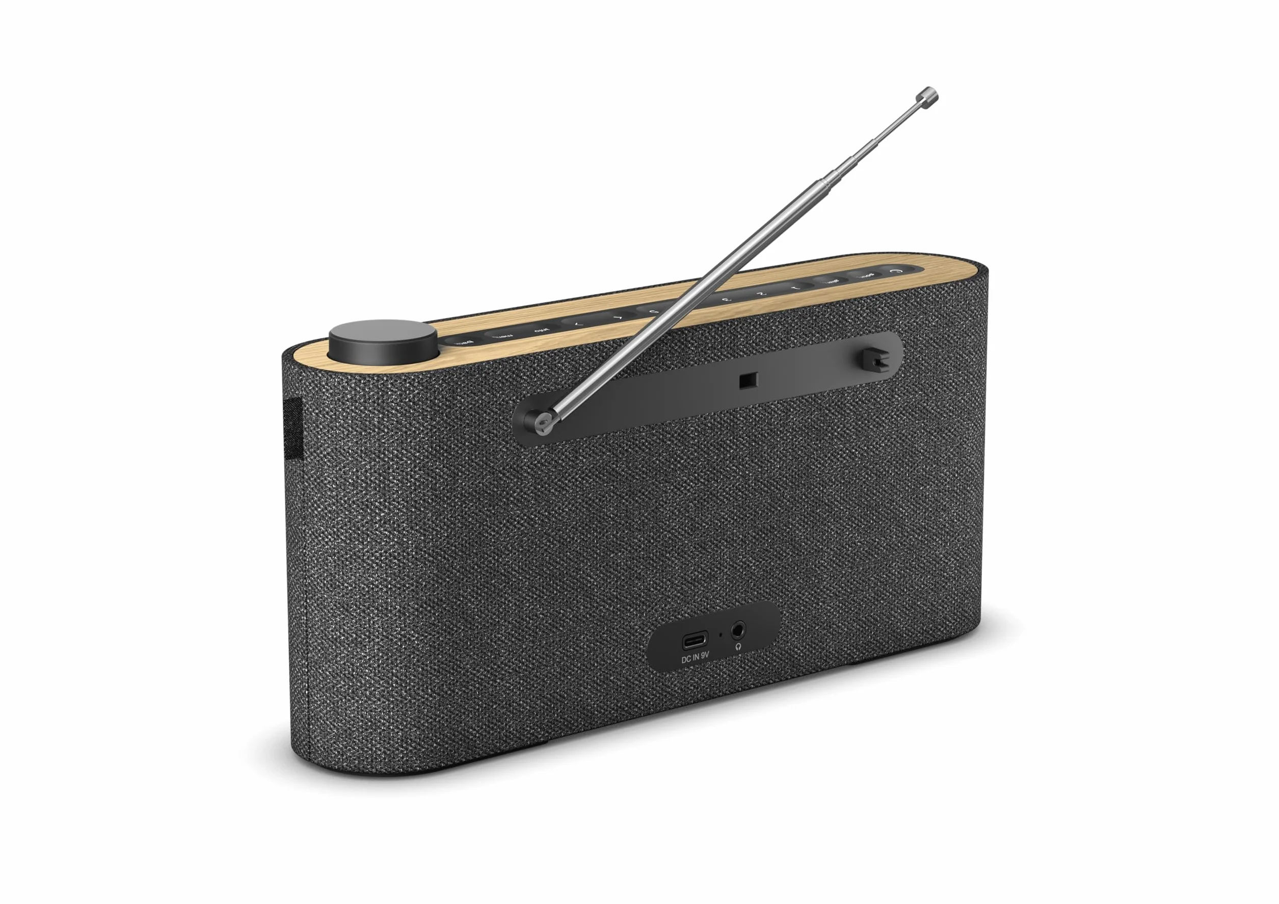Loewe DAB+ Radio 28 W z dźwiękiem Hi-Fi LCD 14h Odtwarzania Ładowanie USB-C Naturalny Dąb