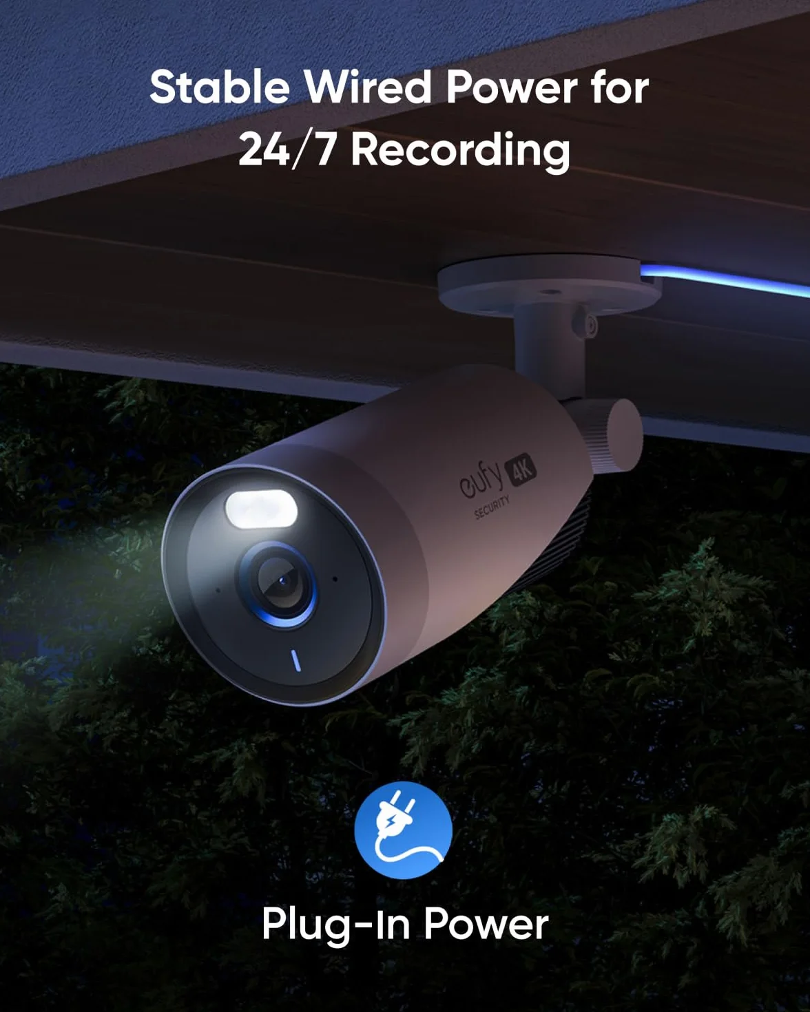 eufy Security eufyCam E330 kamera monitoringowa zewnętrzna, nagrywanie 4K, nagrywanie 24/7, zasilanie sieciowe, Wi-Fi NVR, dysk twardy 1 TB, możliwość rozszerzenia do 10 kamer (cztery zestawy kamer)