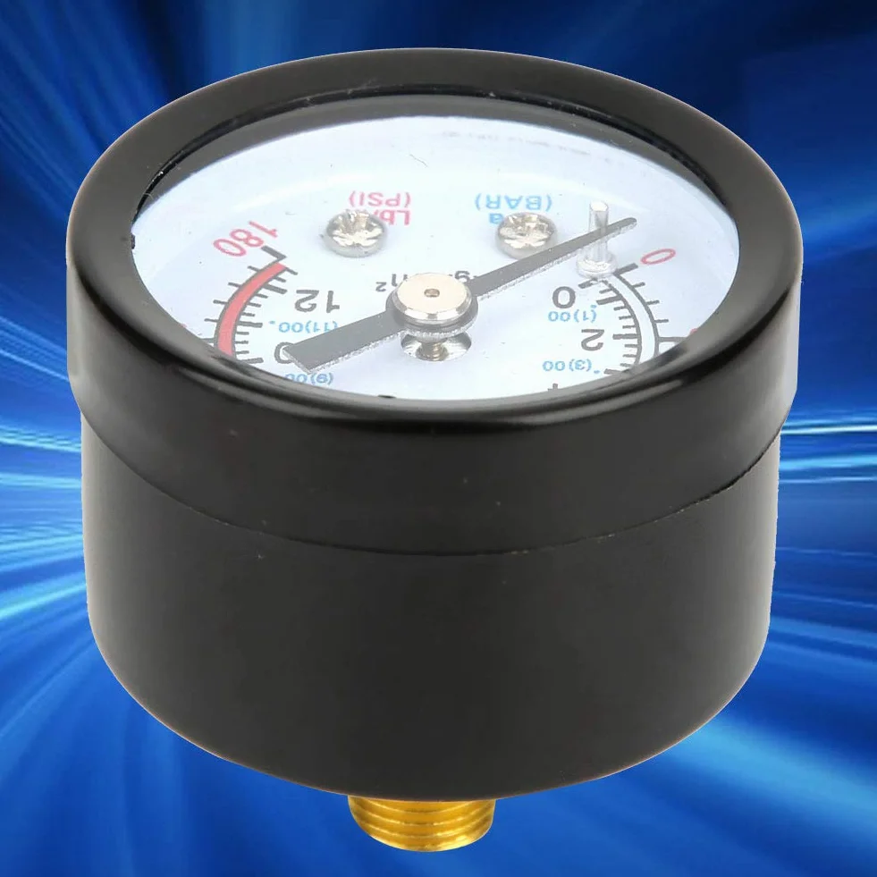 Manometr Regulatora Ciśnienia Powietrza do Sprężarki, 0-180 PSI/0-12 Bar, dla Sprężarek Śrubowych i Tłokowych