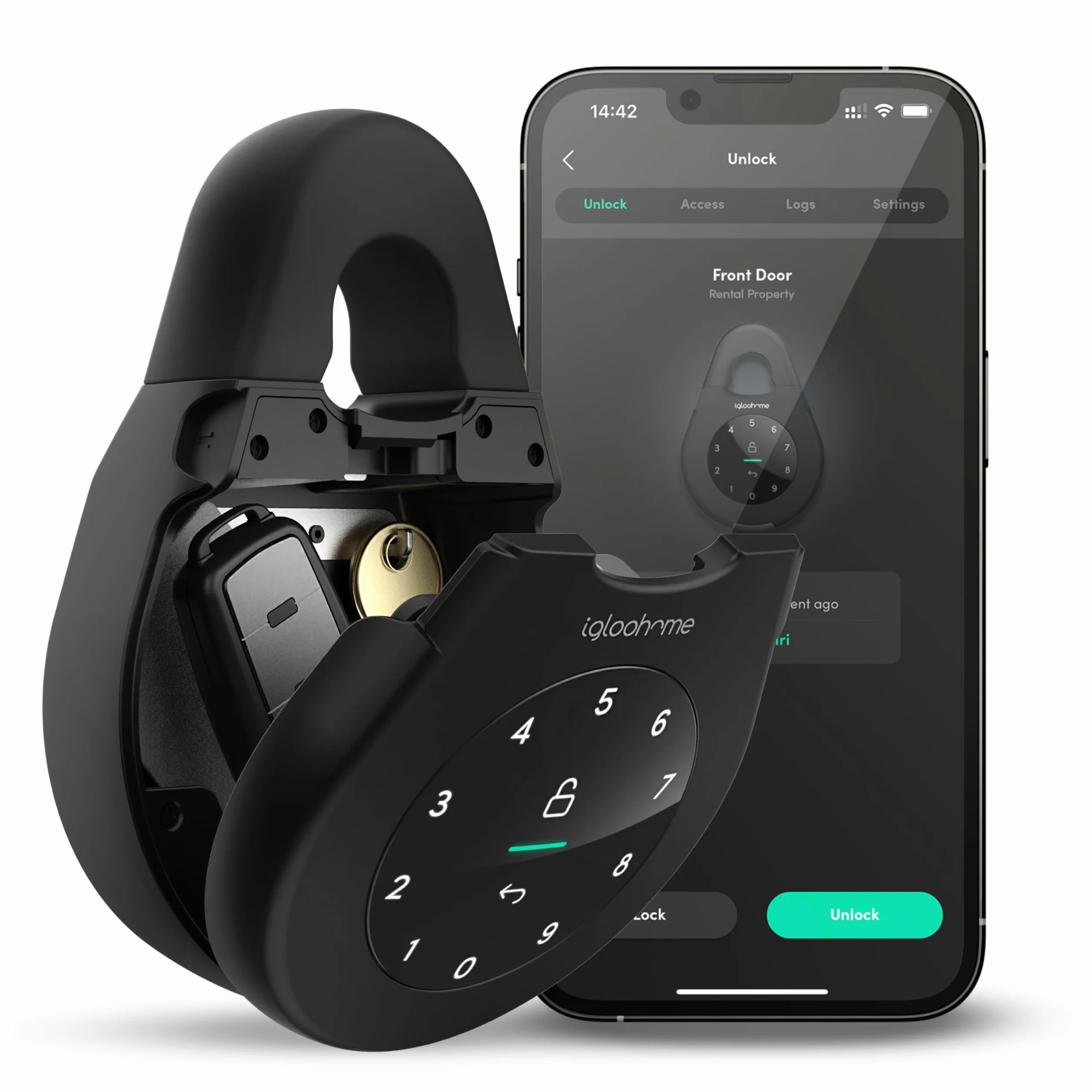 Igloohome Smart Keybox 3 Skrzynka na Klucze, Czarny, 166 mm x 114 mm x 53 mm