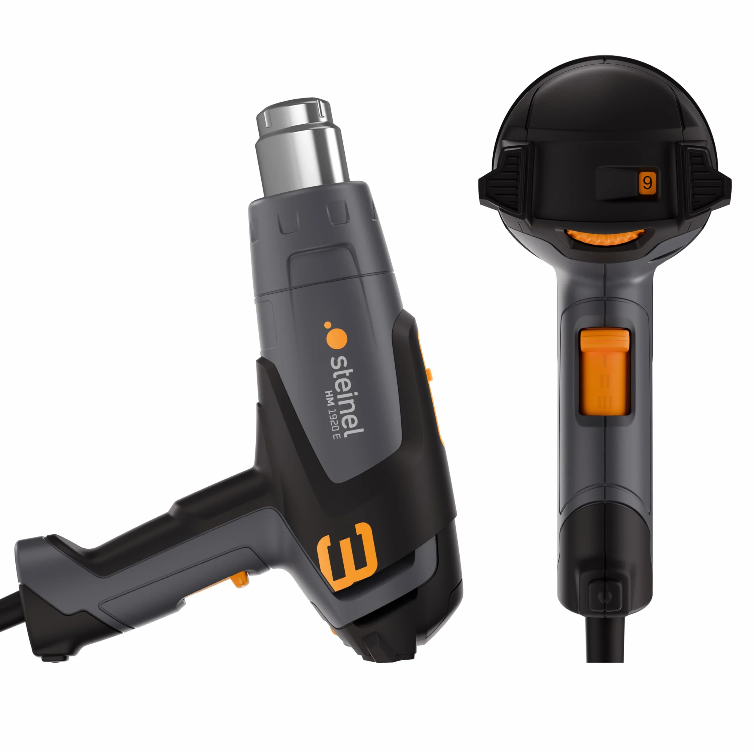 Steinel Pistolet grzewczy HM 1920 E, 2000 W, 80-600°C, pistolet na gorące powietrze z grzałką ceramiczną, do obkurczania, foliowania i zgrzewania tworzyw sztucznych