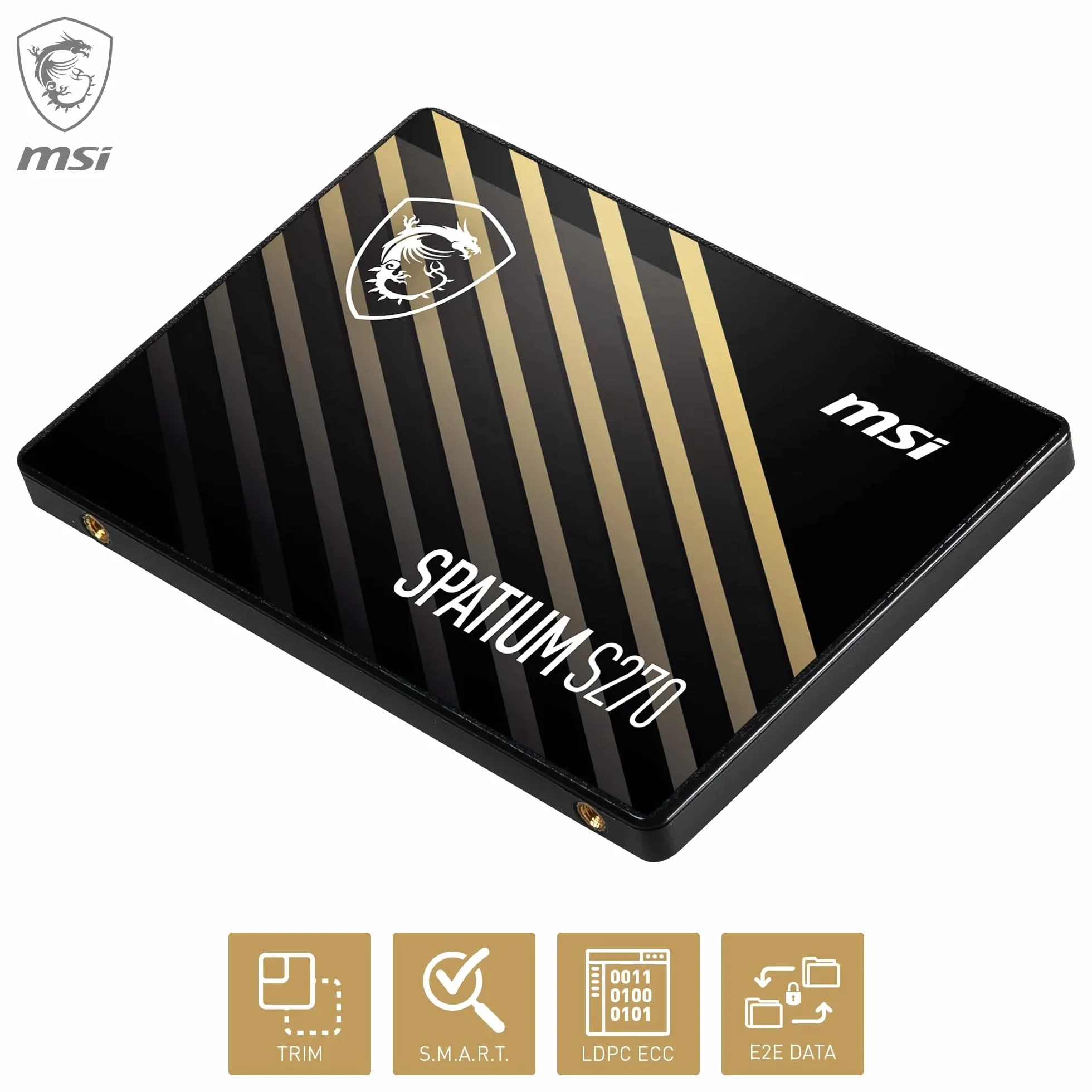 MSI SPATIUM S270 SATA 2.5 240 GB – wewnętrzny dysk półprzewodnikowy, odczyt 500 MB/s i zapis 400 MB/s, 3D NAND, wbudowane zabezpieczenie danych