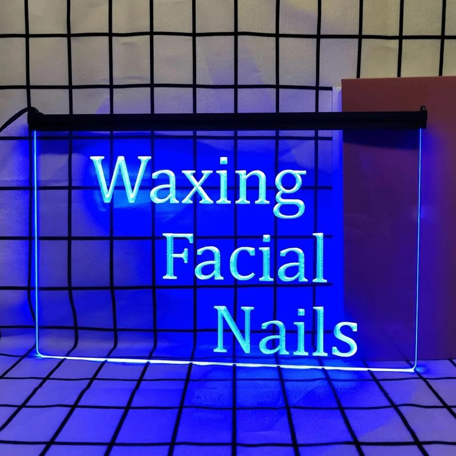 Neonowa reklama LED zasilana przez USB do salonu kosmetycznego i manicure, dekoracja ścienna, reklama w salonie kosmetycznym i manicure,Blue,40x30cm