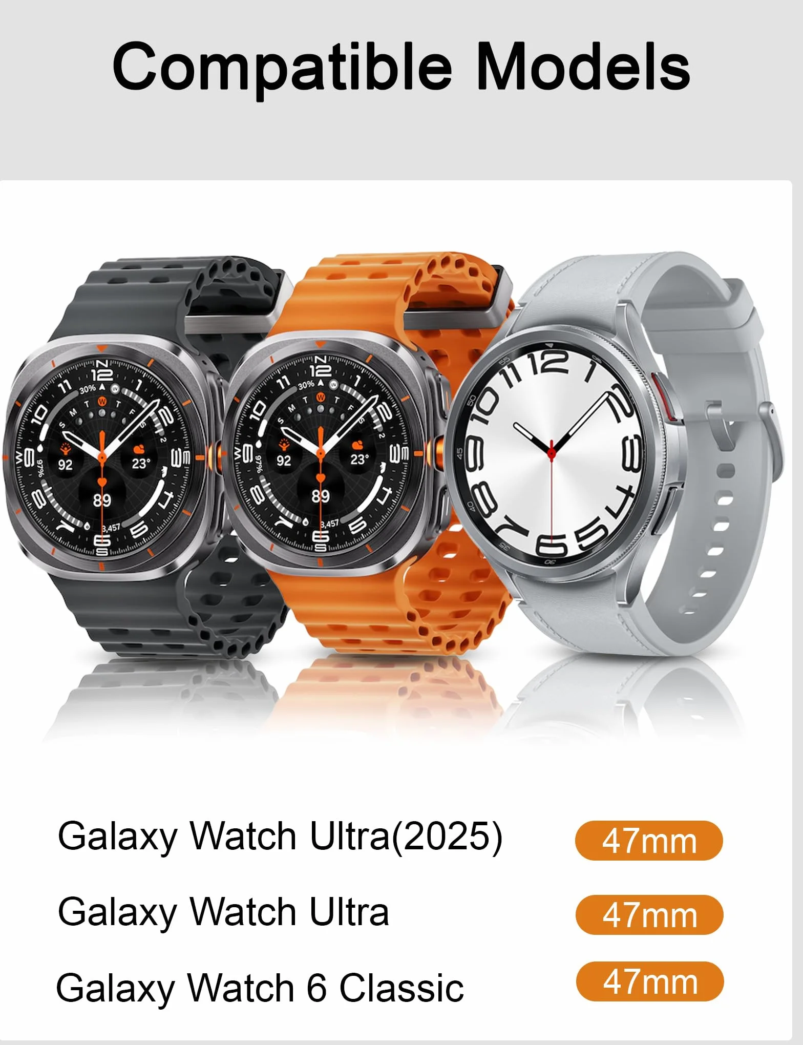 Sinoacc 6-pak ochraniaczy ekranu 47 mm do Galaxy Watch Ultra / Galaxy Watch 6 Classic, szkło hartowane, odporne na zarysowania, pyłoszczelne
