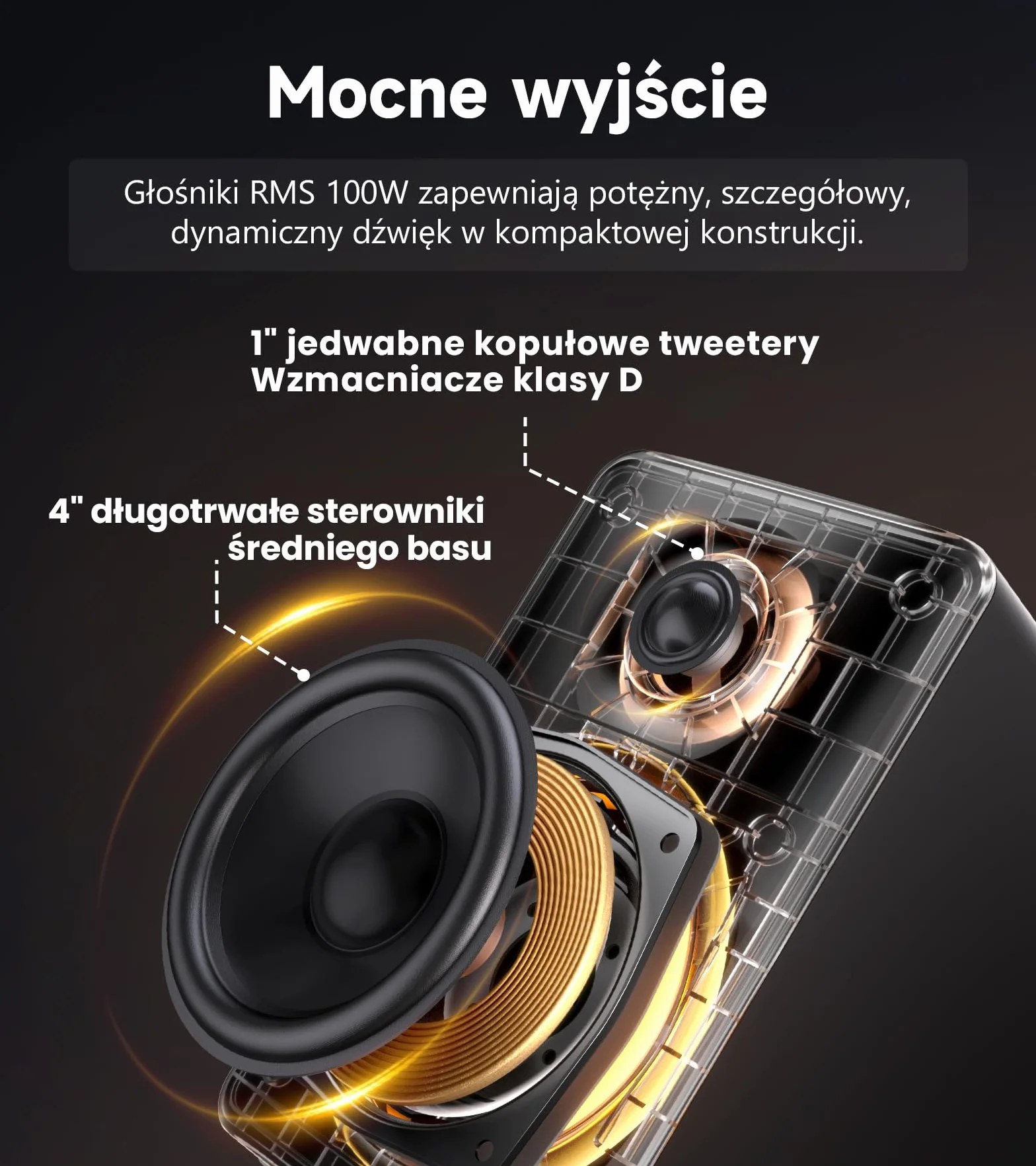 Edifier M90 Głośniki Półkowe 100W RMS Hi-Res Audio LDAC Bluetooth 6.0 HDMI eARC USB-C AUX SUB OUT Biały