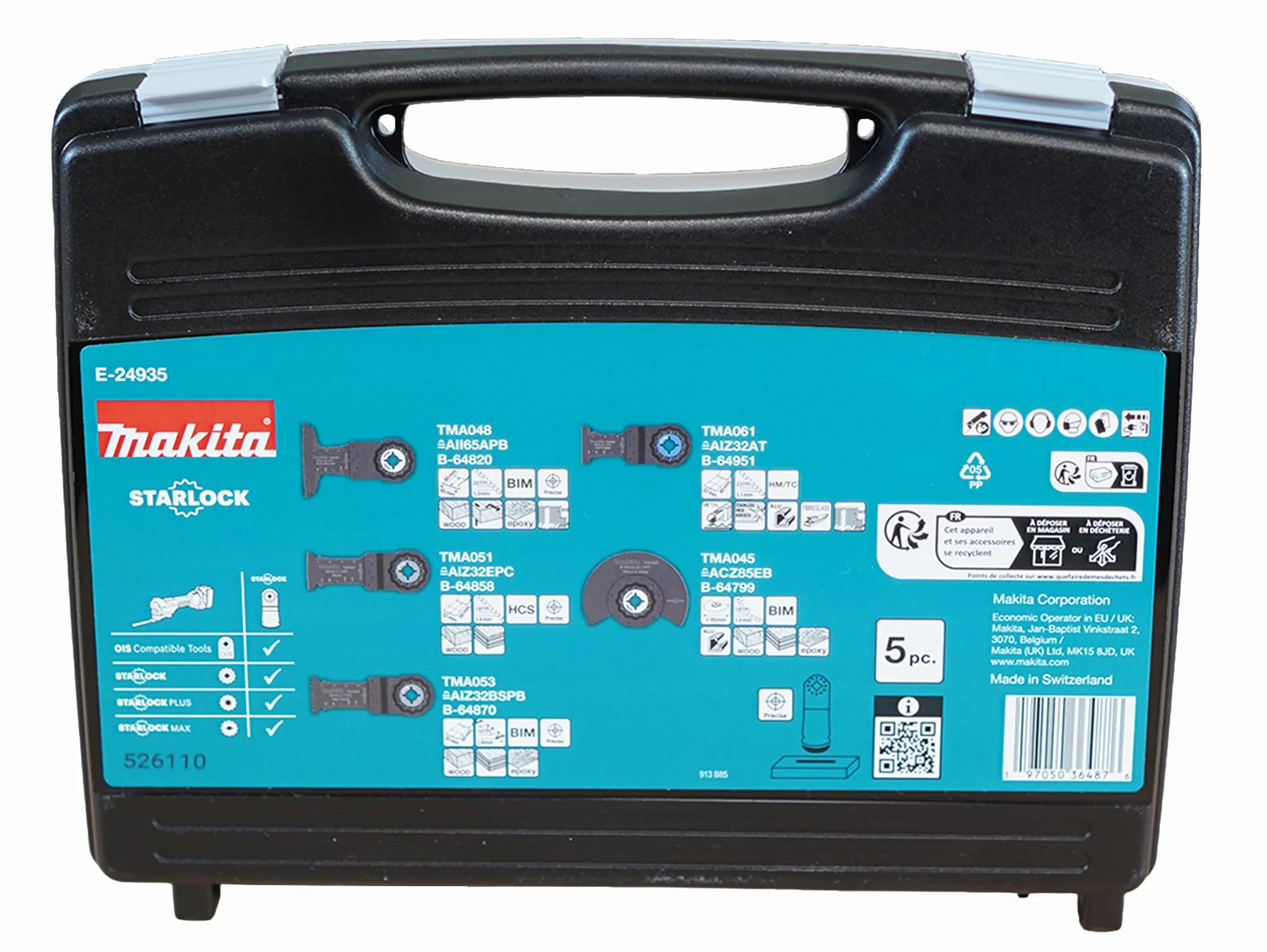 Makita E-24935 STARLOCK zestaw narzędzi wielofunkcyjnych 5-częściowy