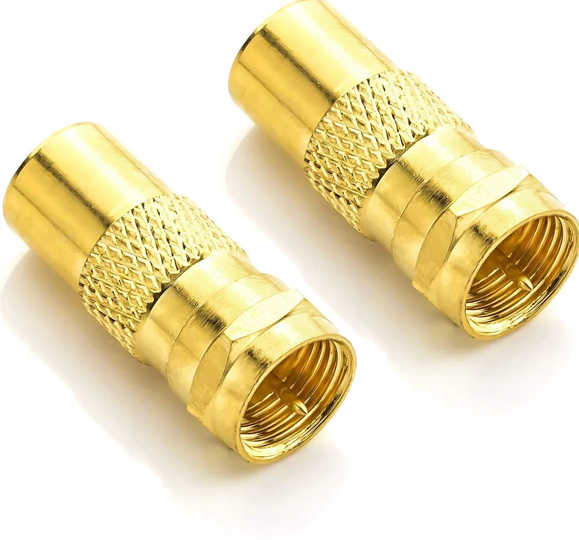 deleyCON Adapter Anteny Satelitarnej 2 Sztuki Złącze F do IEC Pozłacany