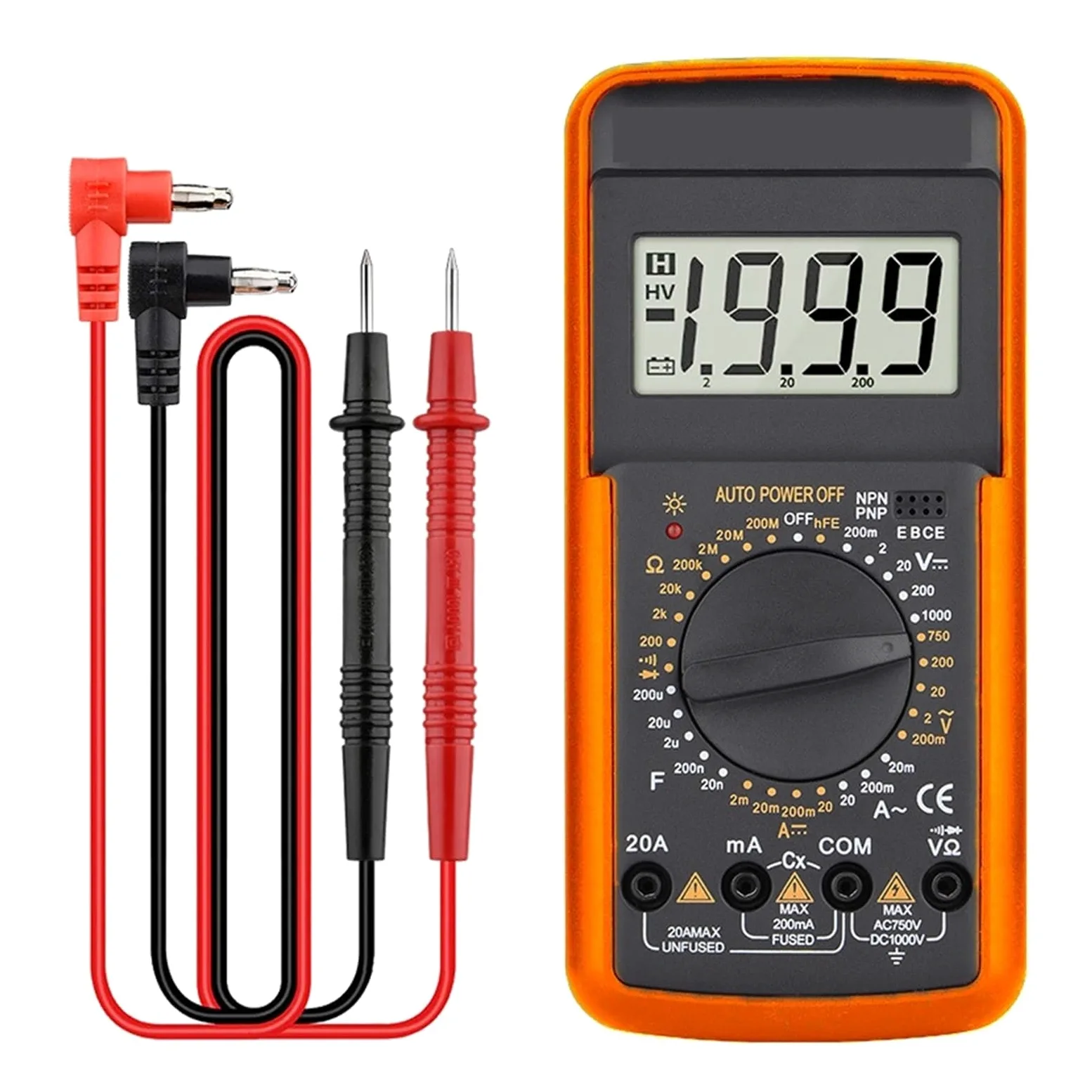 Tester Multimetru Multimetr Cyfrowy DC AC Multimetr Tester Pojemności Ręczny Zakres Woltomierz True RMS Tester Próbnik Elektroniczny Narzędzie Dla Elektryków Precyzja Bezpieczny(116)