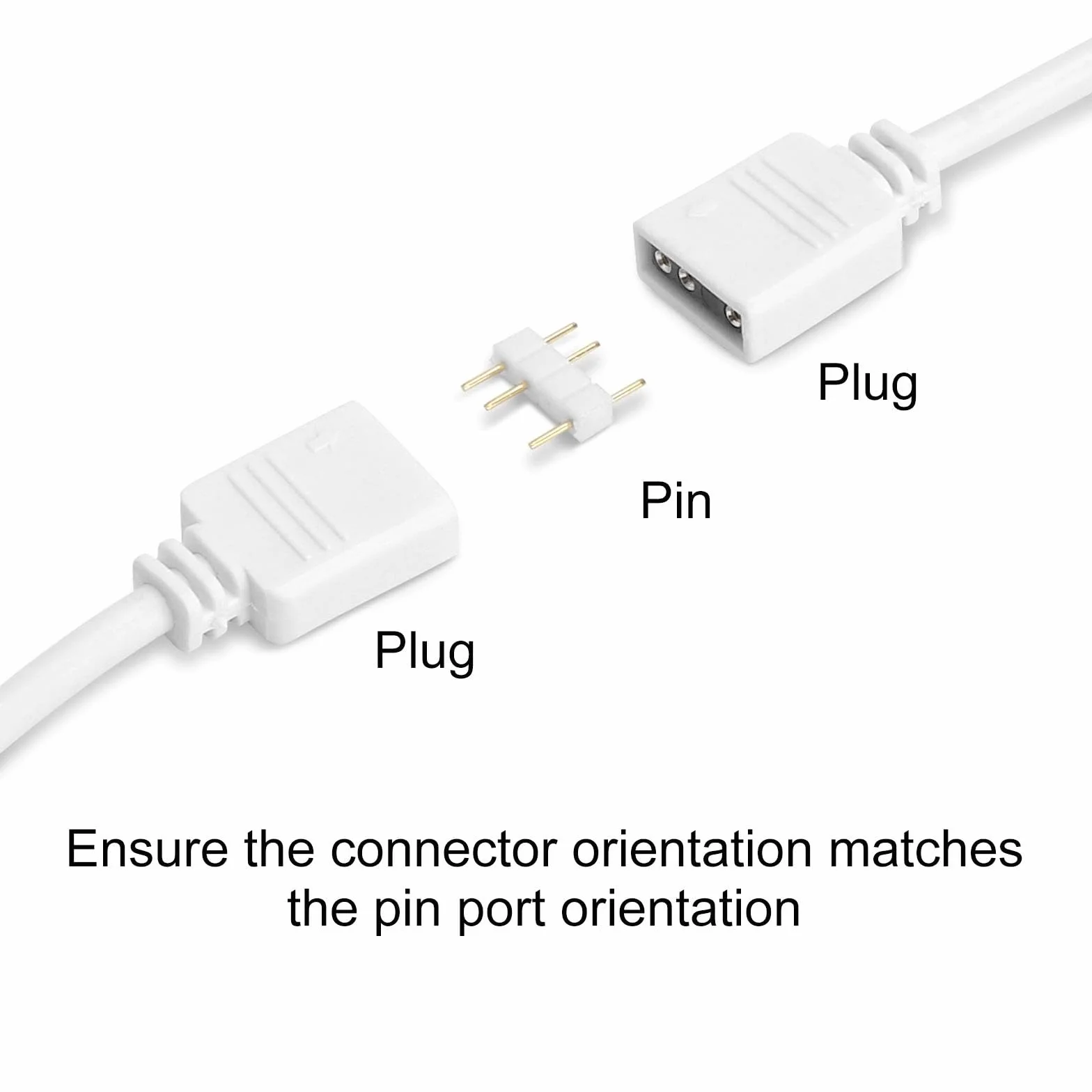 HENGBIRD Przedłużacz ARGB 5V 3-pin 30 cm Biały Kabel Rozdzielacz do Płyty Głównej Wentylator LED