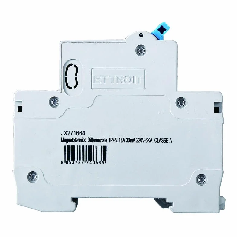 Magnetotermalny wyłącznik różnicowy 1P+N 16A 30mA 220V-6KA KLASA 2 MODUŁY 30mA do szyny DIN - ochrona obwodu i bezpieczeństwo systemów