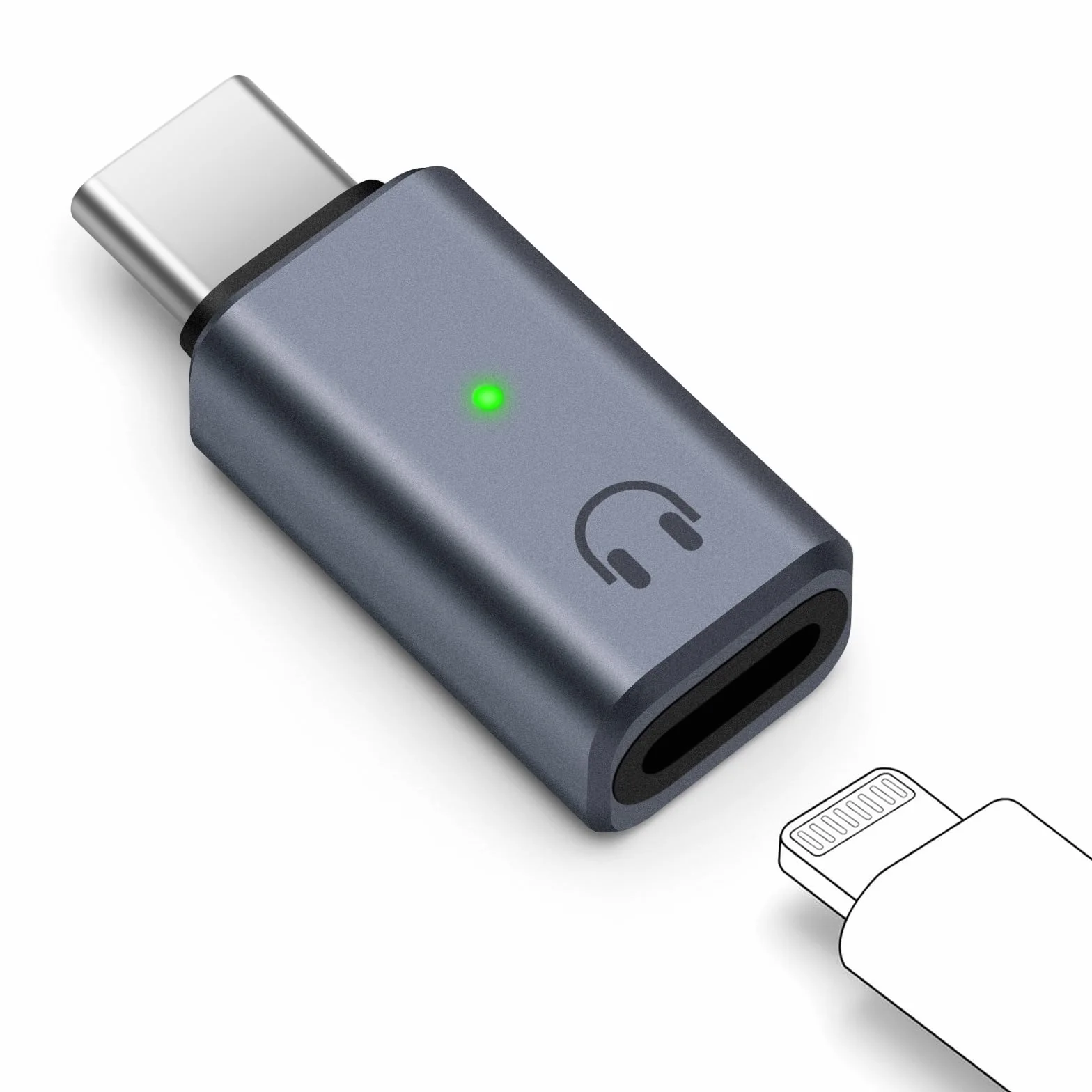 Adapter audio USB C na Lightning, konwerter do iPhone 16/15, iPad (szary)