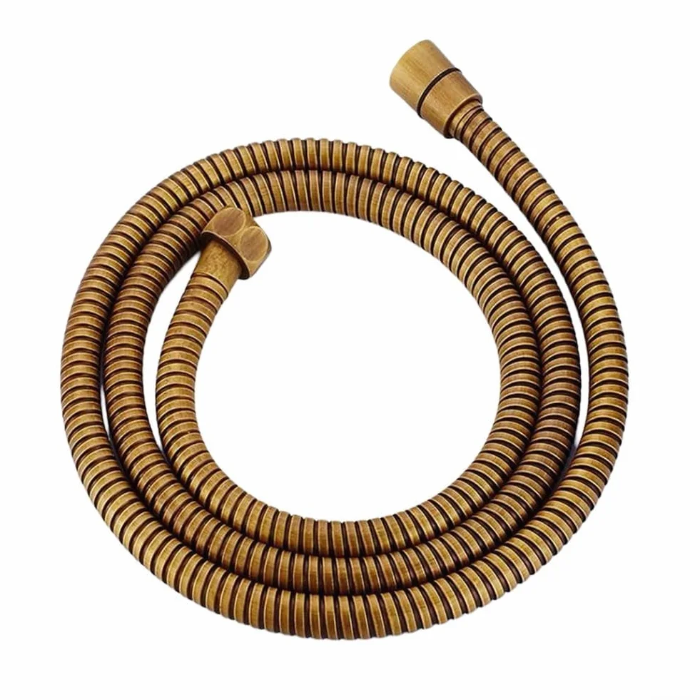 Vintage mosiężna głowica prysznicowa wysokociśnieniowa zdejmowana wąż 150 cm oszczędzająca wodę elegancka oprawa łazienkowa styl retro i stylowe akcesorium prysznicowe