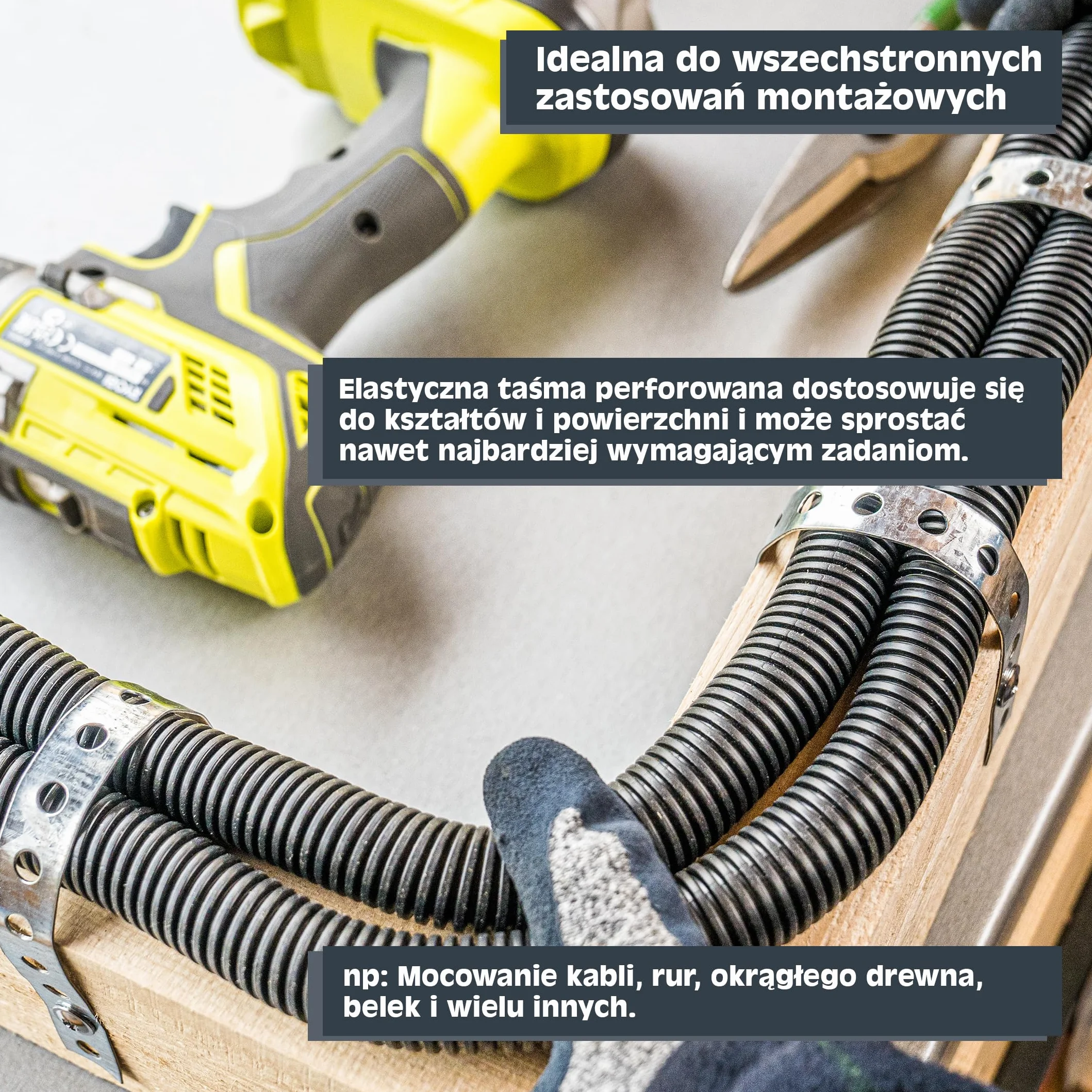 HELPMATE – Taśma perforowana o długości 3,0 m – stal ocynkowana sendzimir – szerokość 12 mm – grubość materiału 0,8 mm – wysokiej jakości ocynkowana – wytrzymała do budowy, warsztatu, projektów "zrób