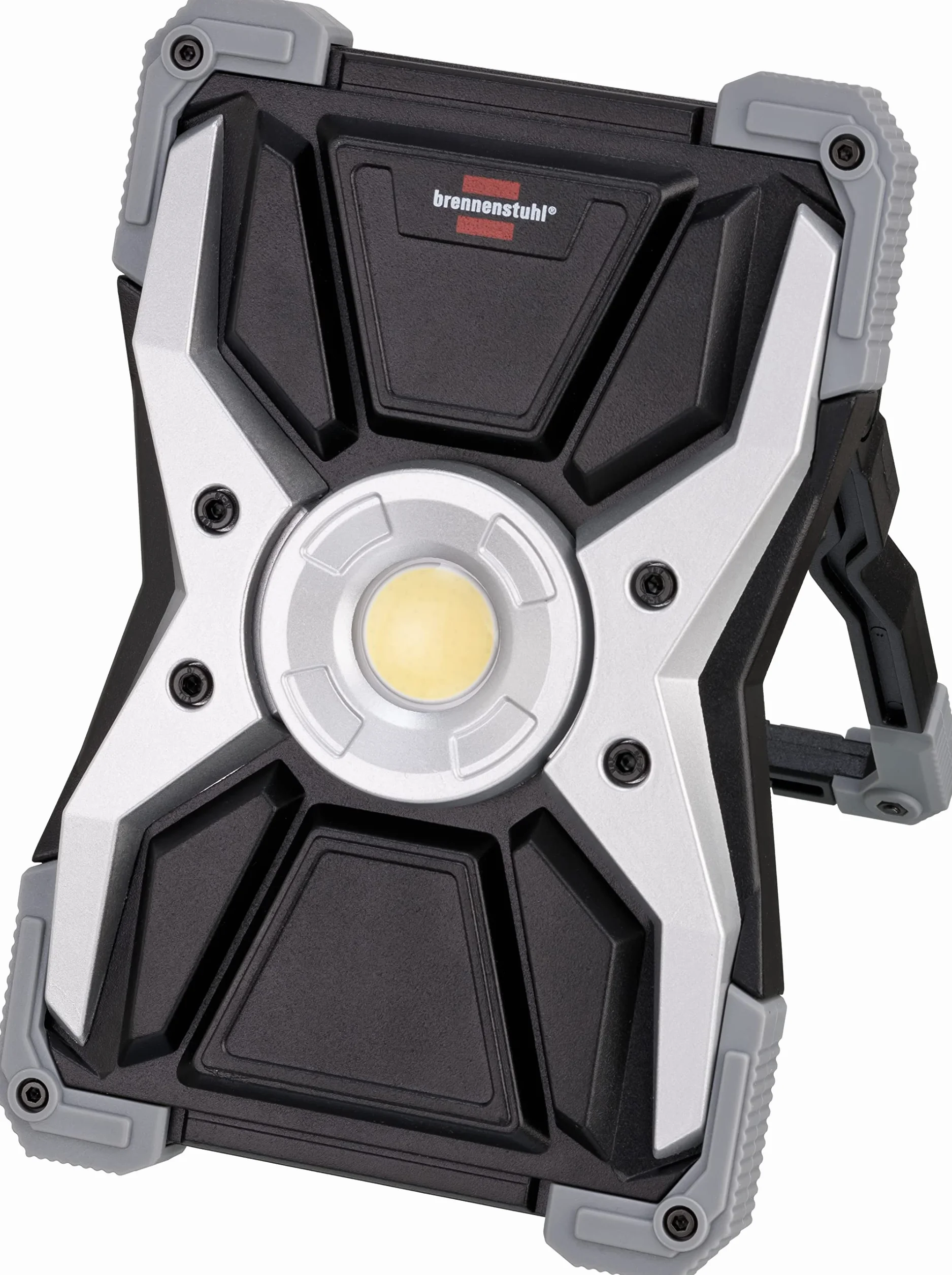 Brennenstuhl Akumulatorowa lampa robocza LED Rufus/LED lampa warsztatowa na zewnątrz (3000 lm, 30 W, 5 trybów, powerbank, ładowarka USB, wykonana z odlewanego ciśnieniowo aluminium)