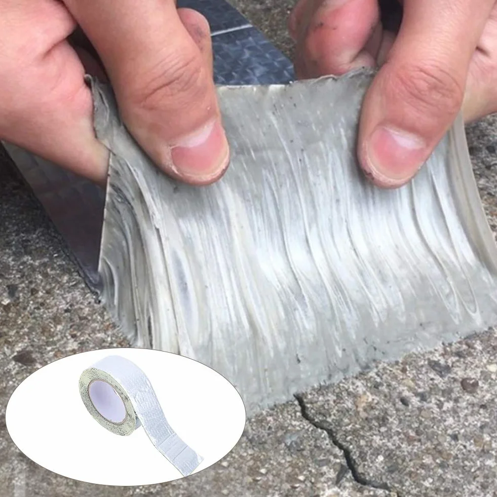 BUTYL TAPE - taśma naprawcza do rur odpływowych, wielofunkcyjna taśma wodoodporna z gumy butylowej do naprawy rur dachowych, 5 m 5 cm