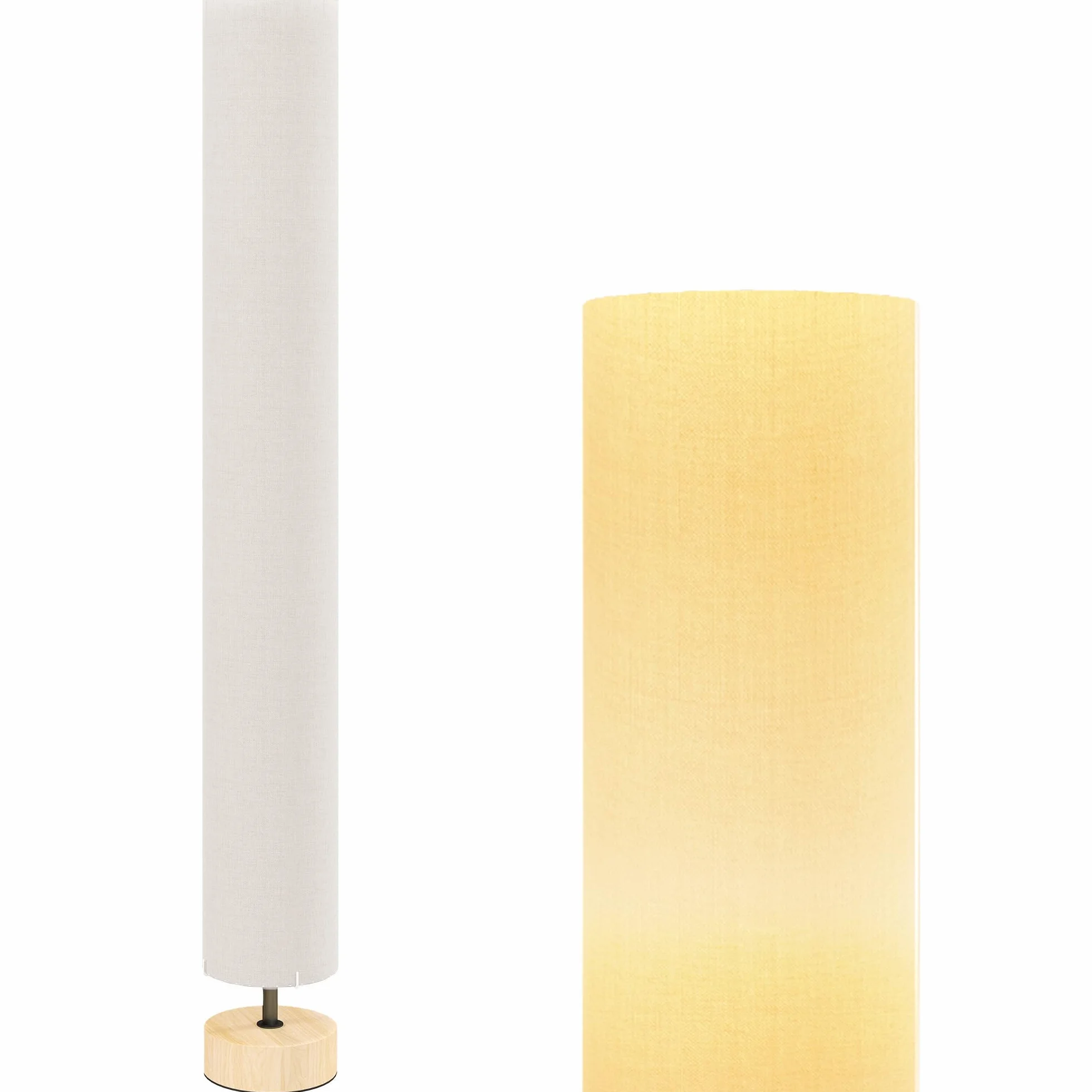 HOMCOM Lampa stojąca, do salonu, współczesny lniany abażur, przełącznik nożny, 2 x E27, lampa podłogowa do salonu, sypialni, biura, 120 cm, beżowa