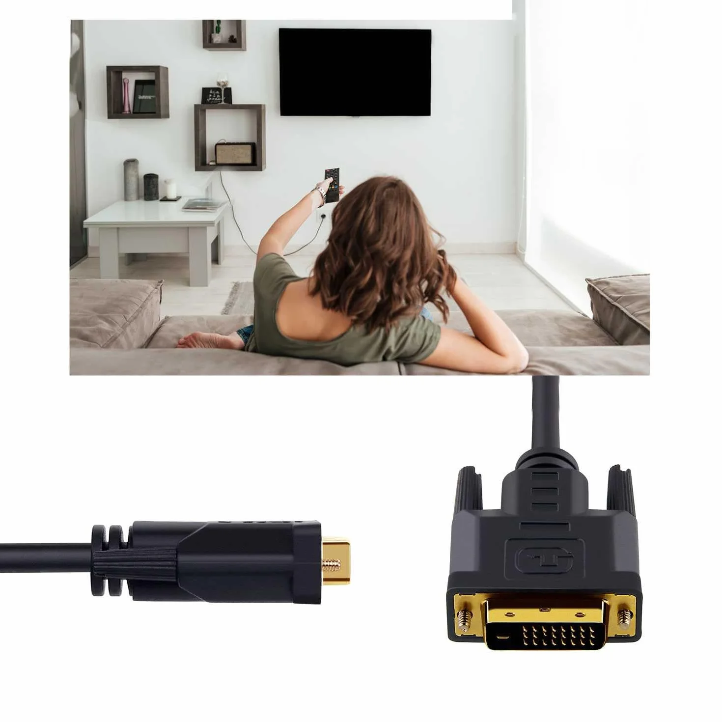 OcioDual Adapter DVI-D 24+1 męski na VGA żeński 15-pinowy konwerter wideo