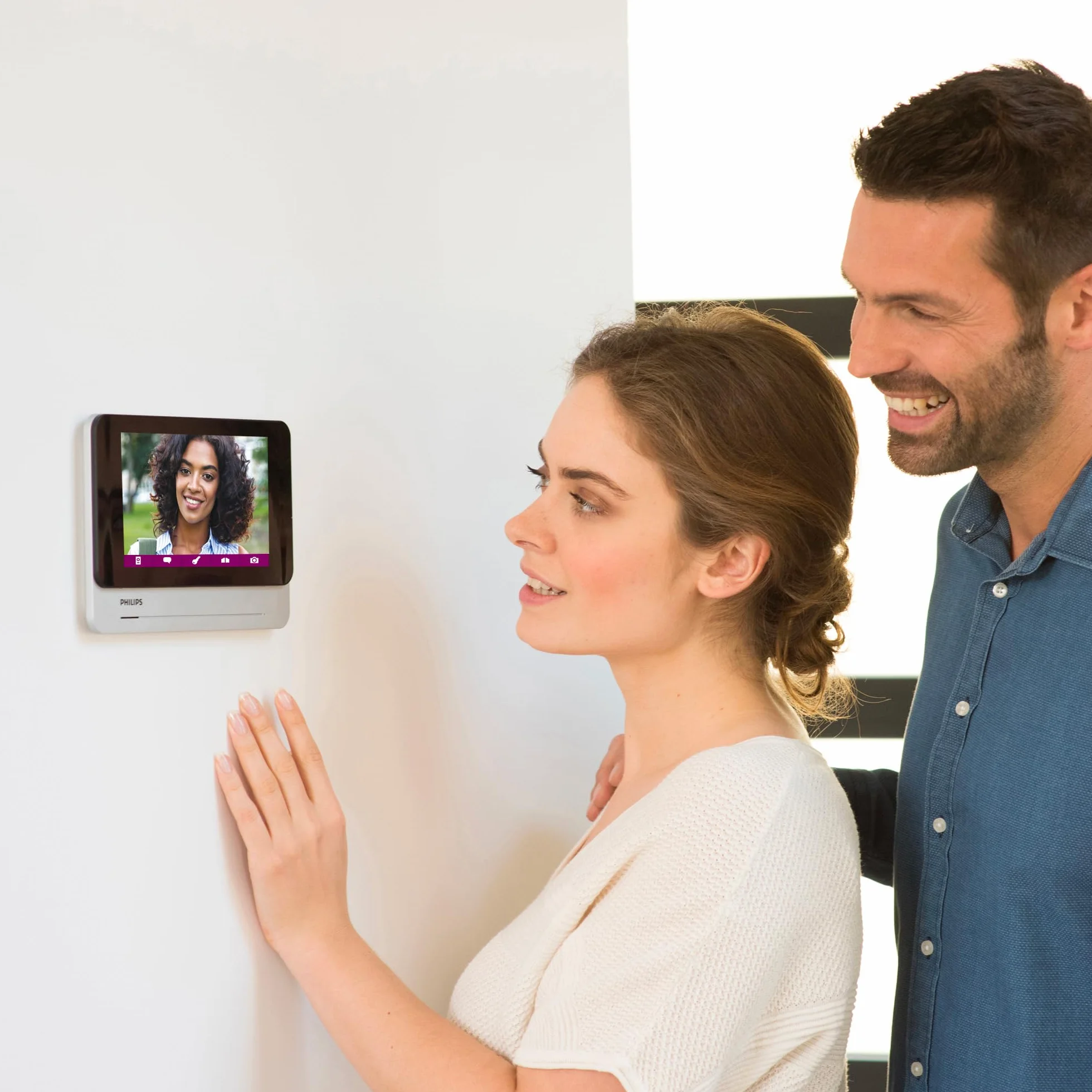 Philips Welcome - Wideofon - Eye Connect 2, Wideofon podłączony do smartfona, kontrola dostępu RFID, funkcja wiadomości o braku odwiedzających, funkcja komunikacji i monitorowania - 531036