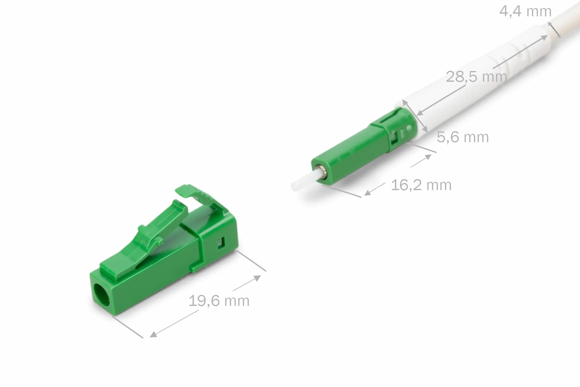 DIGITUS Kabel FTTH Drop – OS2 – jednomodowy – 30 m – 1 włókno – złącze LC-APC – wstępnie konfekcjonowany – zoptymalizowany pod kątem zginania G.657A2 – nadający się do wdmuchiwania – kabel – biały