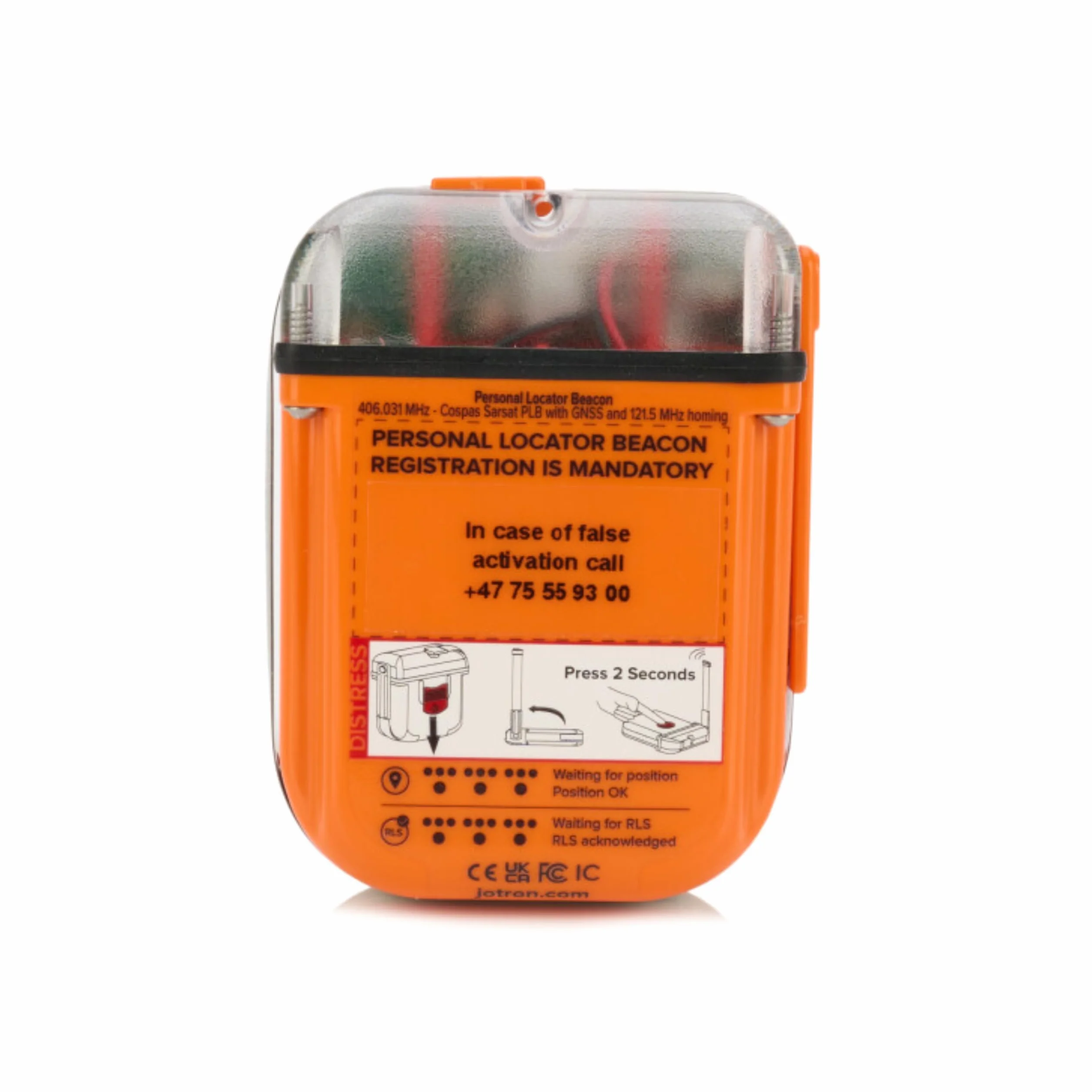 Jotron Tron SA20 PLB Osobisty lokalizator nawigacyjny | Kompaktowy i lekki | GPS i Galileo GNSS | Sygnał awaryjny 406 MHz | Wodoodporny | Zatwierdzony przez SOLAS | Reszta świata | Dostosowane