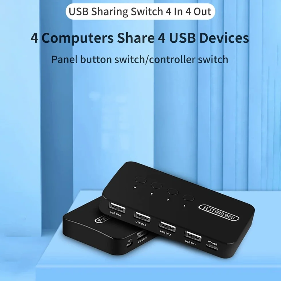 Przełącznik KVM przełącznik USB wspólny kontroler adapter 4 wejścia 4 wyjścia do laptopa komputera drukarki klawiatury monitora myszy