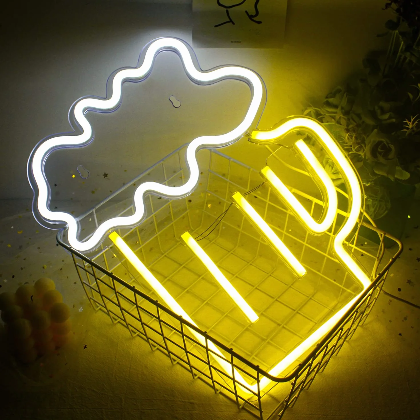 Kufel do piwa, neonowy znak świetlny LED, żółte, białe neonowe światło, dekoracyjne światła ścienne, do baru, pubu, klubu nocnego, restauracji, sklepu, na uroczystości, dekoracja, znak imprezowy