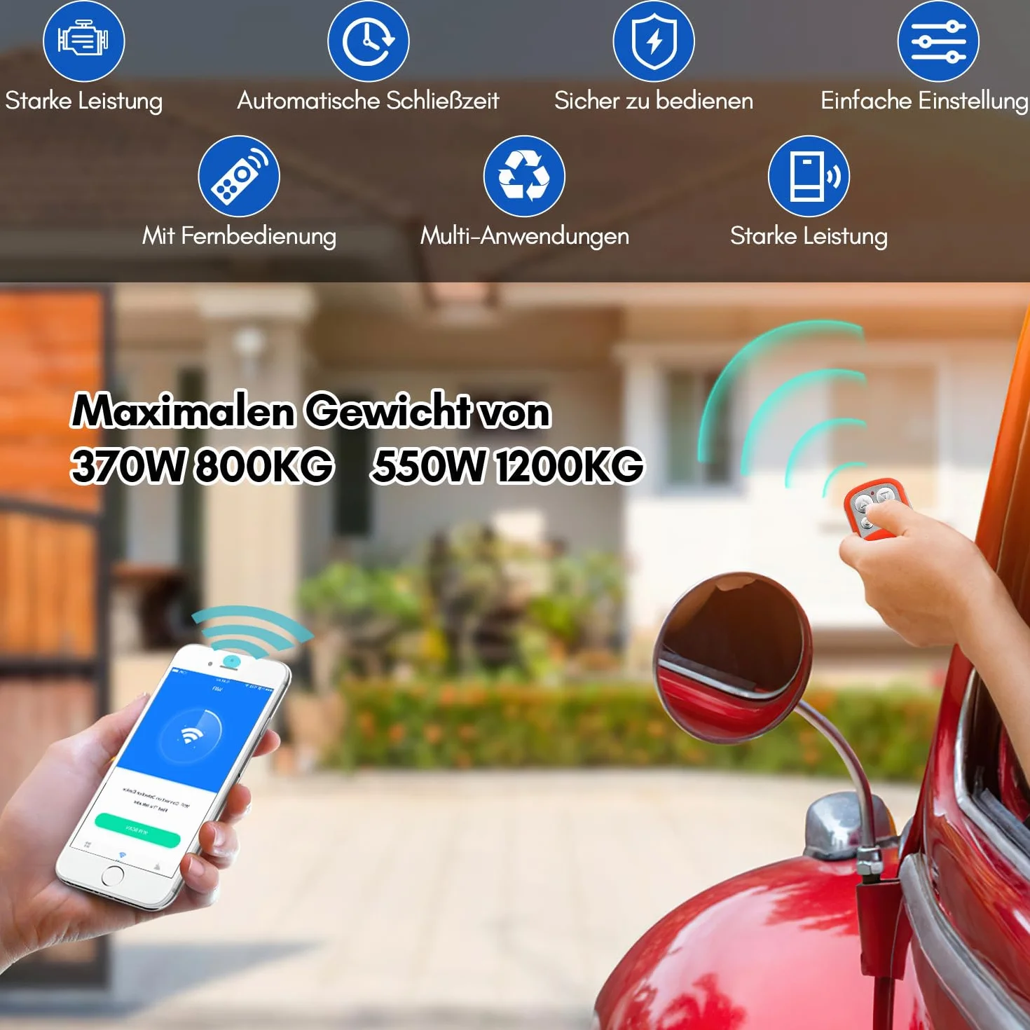 Zestaw napędu do bramy przesuwnej, 550 W, 1200 kg, inteligentny napęd do bramy WiFi, automatyczny napęd do bramy z 2 pilotami zdalnego sterowania, zębatka 4 m, 2 klucze odblokowujące i