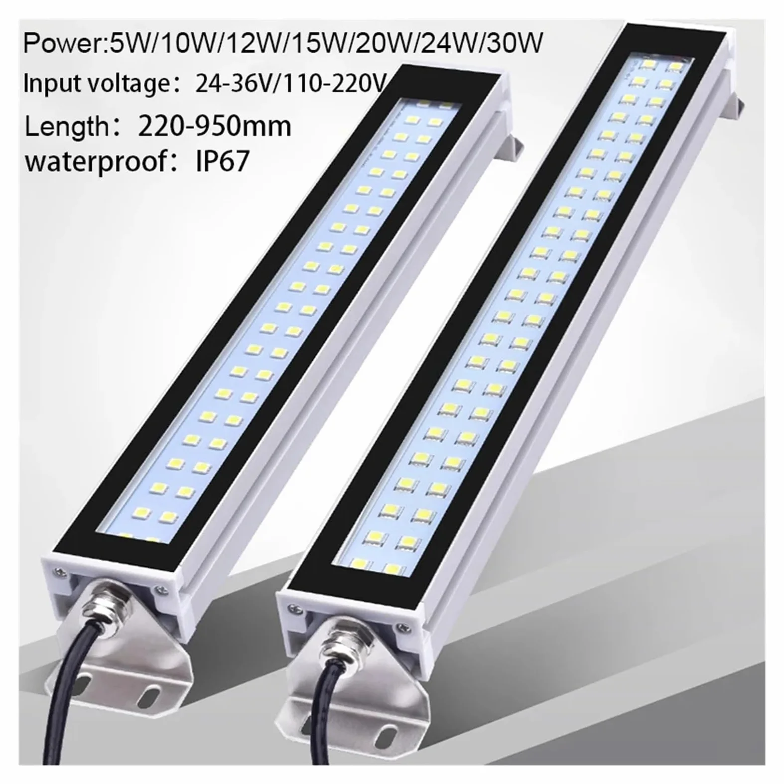 5-30W LED warsztat obrabiarki świetlówka IP67 wodoodporna lampa obróbcza pyłu olejowego do tokarki CNC szlifierka Wysoka jasność(24W,110V-220V)