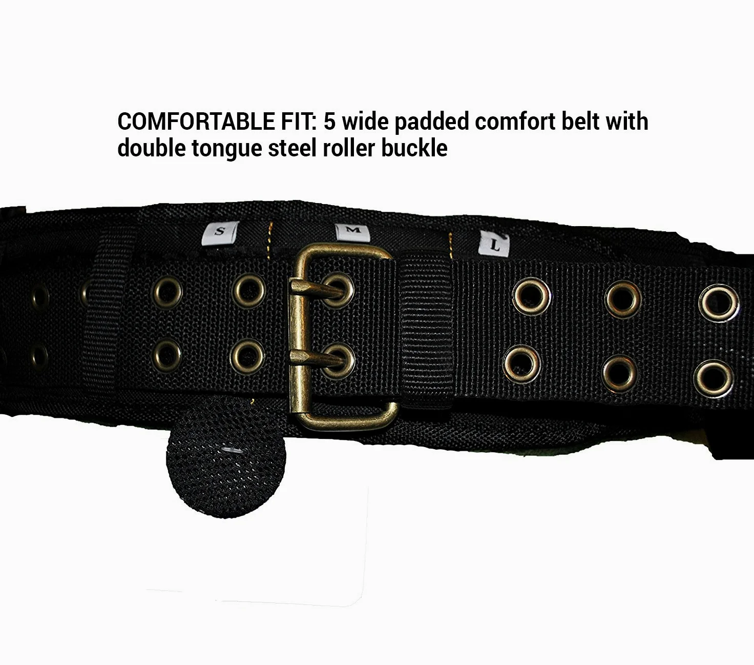 Custom Leathercraft 6714 Ciężki pas narzędziowy dla cieśli, zestaw 5-elementowy Comfort-Lift, fartuch z 31 kieszeniami, czarny