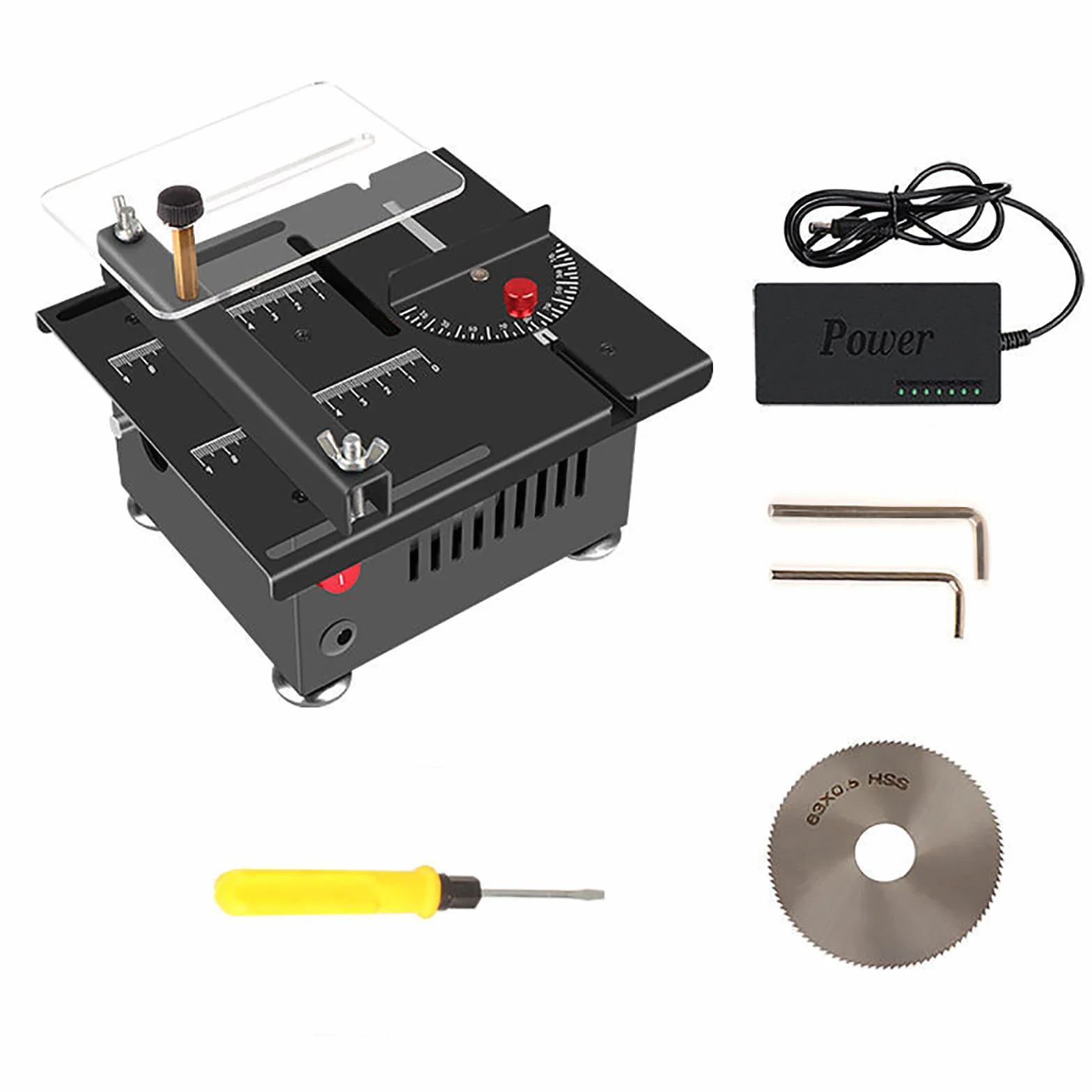 24 V 100 W Elektryczna Mini Piła Stołowa | Regulowana Prędkość i Kąt Wyrzynarka Stołowa (Wyrzynarka) do Obróbki Drewna, Akrylowania i Modelowania Tworzyw Sztucznych,A