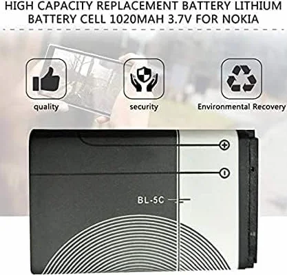 Bateria BL-5C 1020 mAh do Nokii 6230 6330 6263 6267 6270 6555 6600 6630 6670 6680 6681 6682 6820